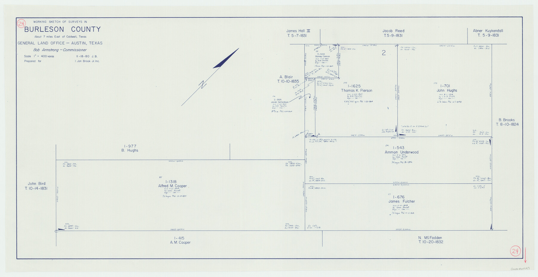 67743, Burleson County Working Sketch 24, General Map Collection