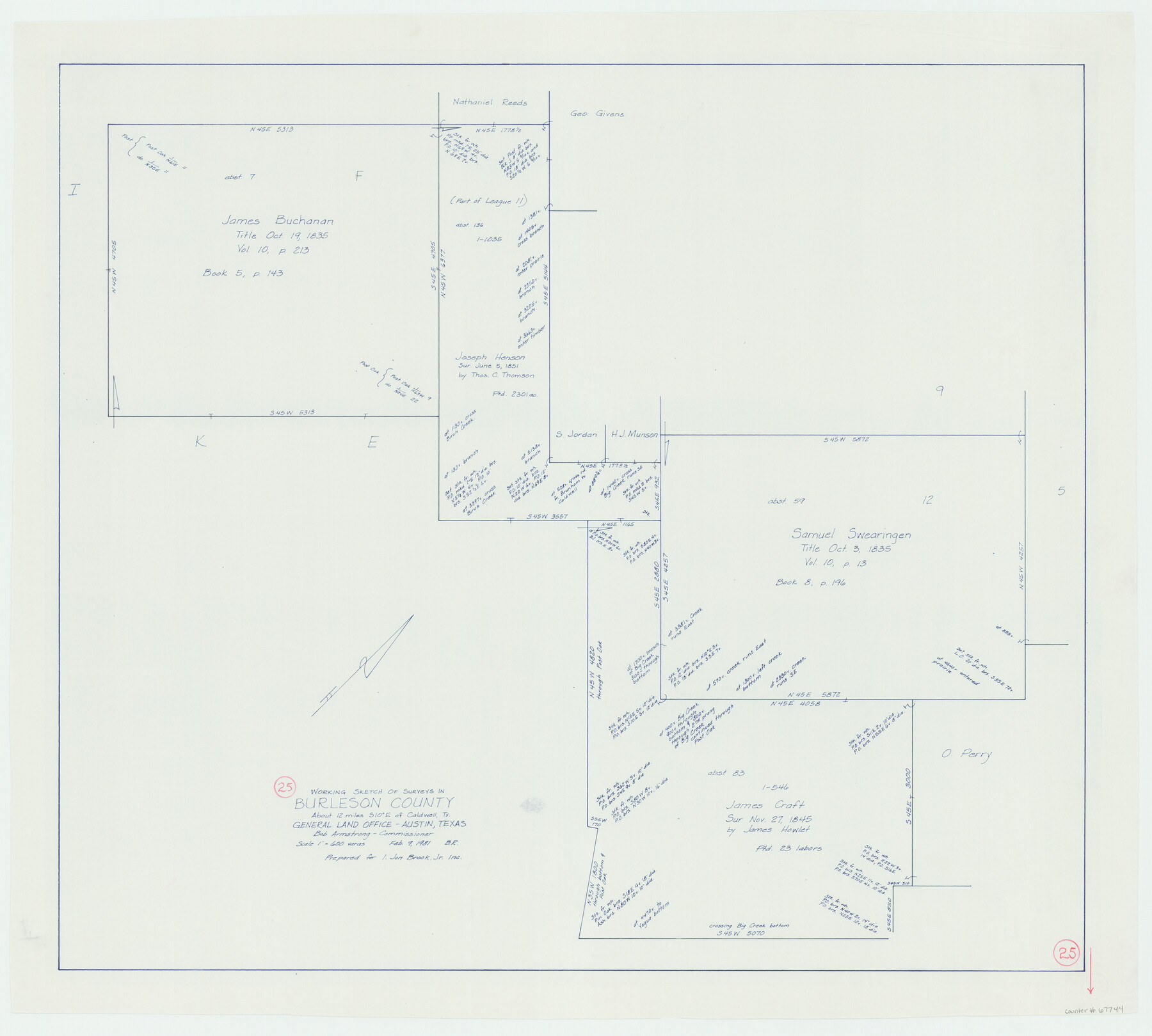 67744, Burleson County Working Sketch 25, General Map Collection