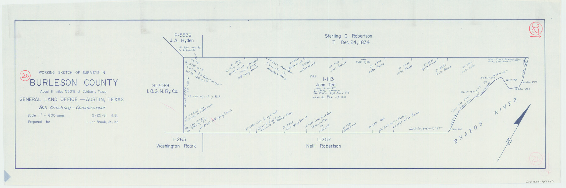 67745, Burleson County Working Sketch 26, General Map Collection