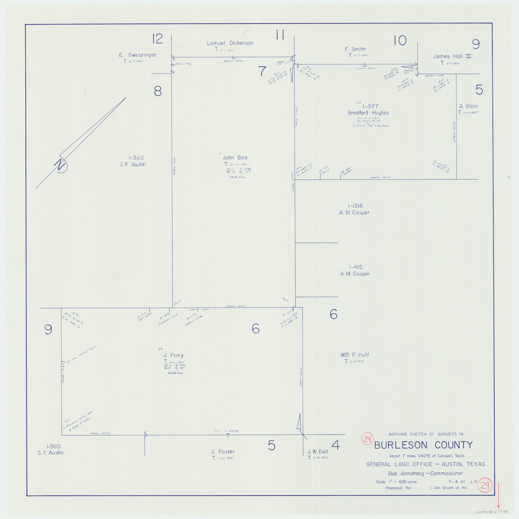 67748, Burleson County Working Sketch 29, General Map Collection