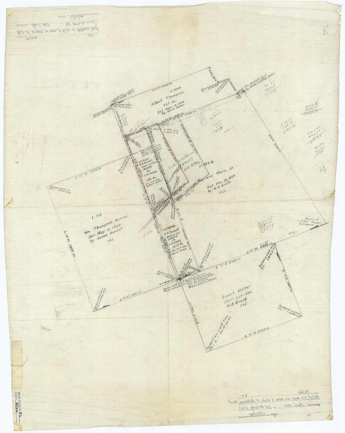 6775, Milam County Rolled Sketch 3B, General Map Collection