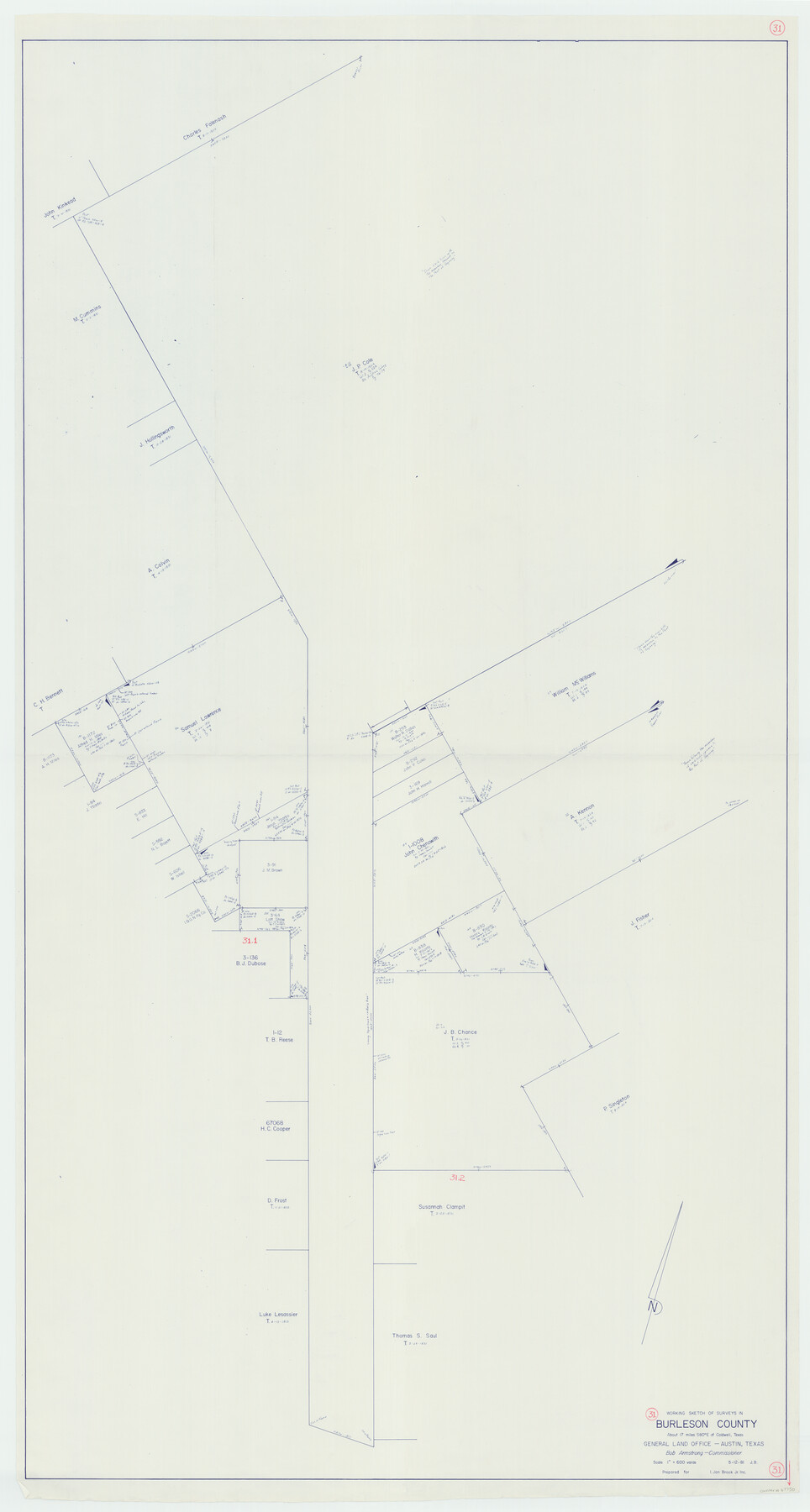 67750, Burleson County Working Sketch 31, General Map Collection