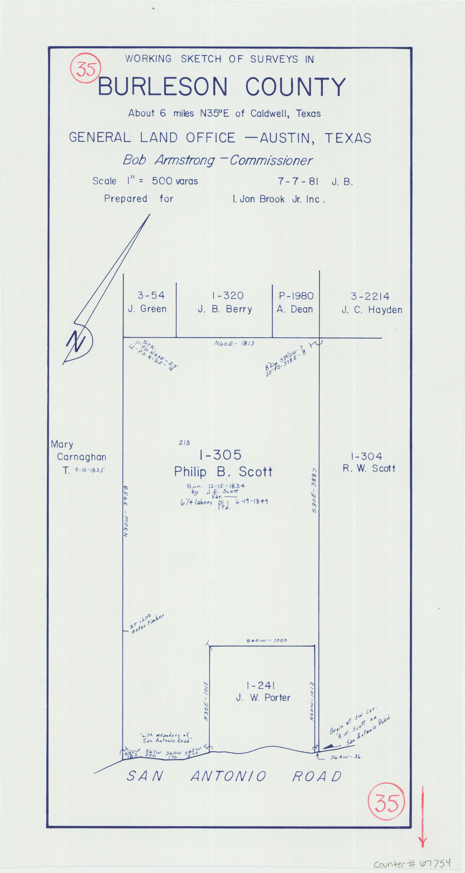 67754, Burleson County Working Sketch 35, General Map Collection