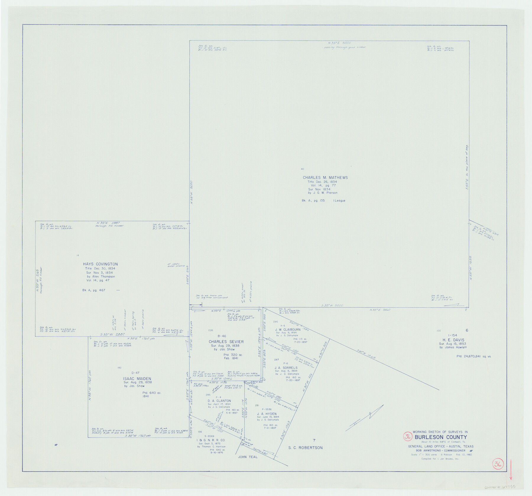67755, Burleson County Working Sketch 36, General Map Collection