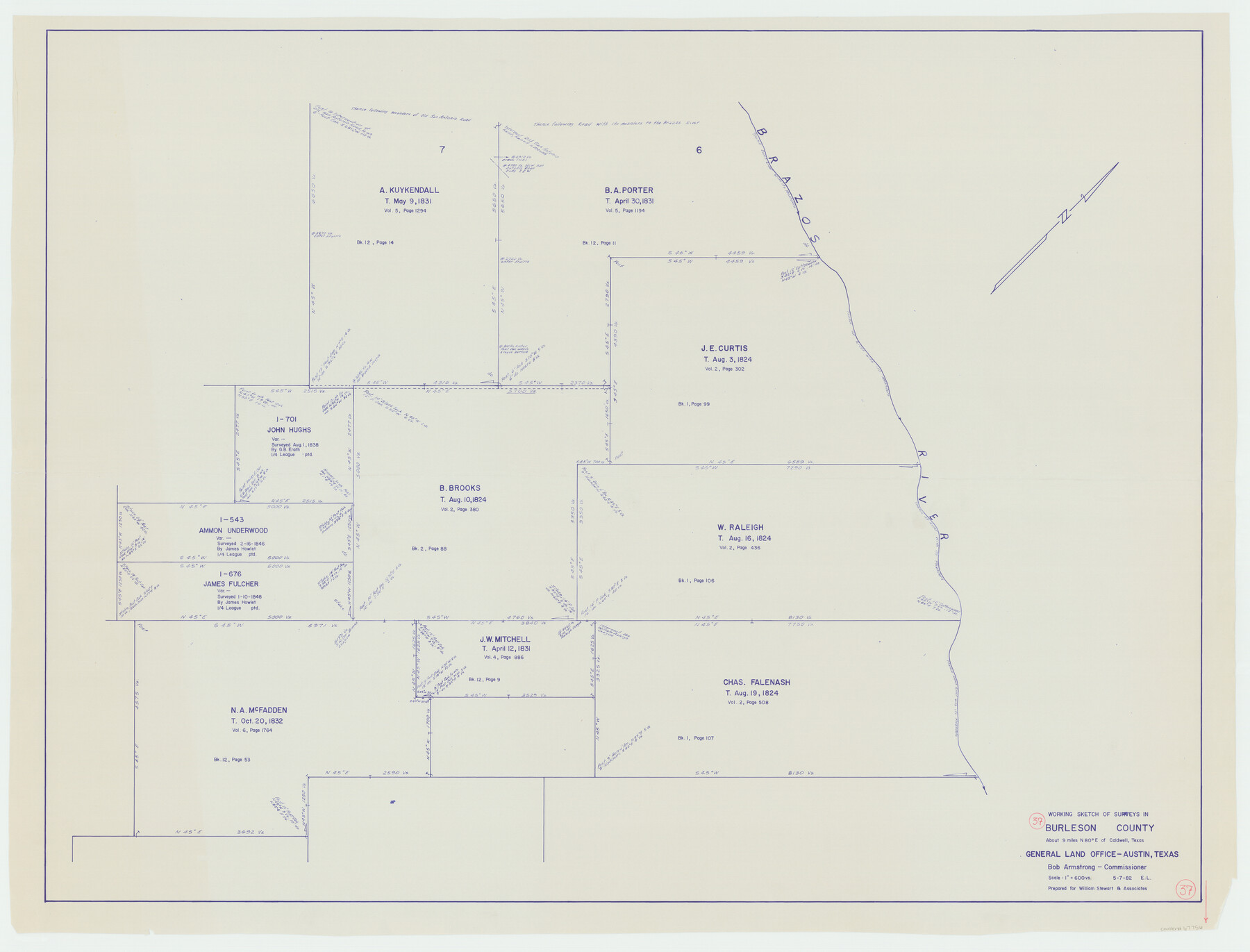 67756, Burleson County Working Sketch 37, General Map Collection