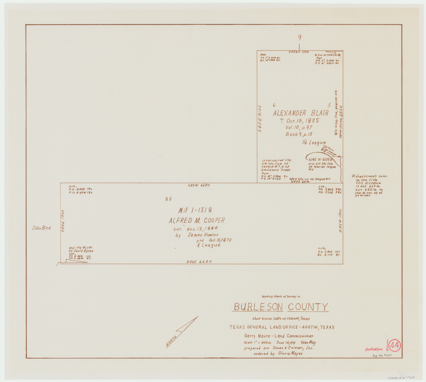 67763, Burleson County Working Sketch 44, General Map Collection