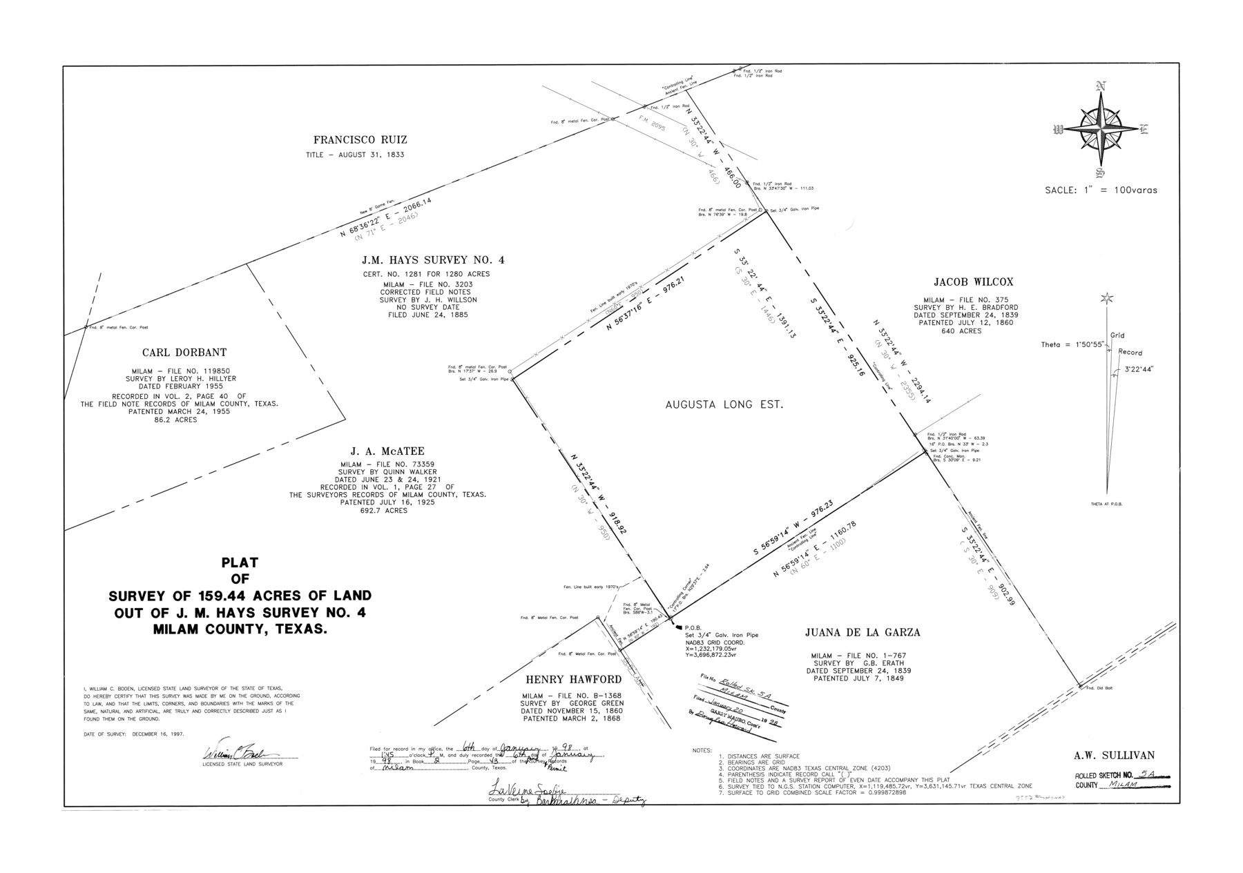 6778, Milam County Rolled Sketch 5A, General Map Collection