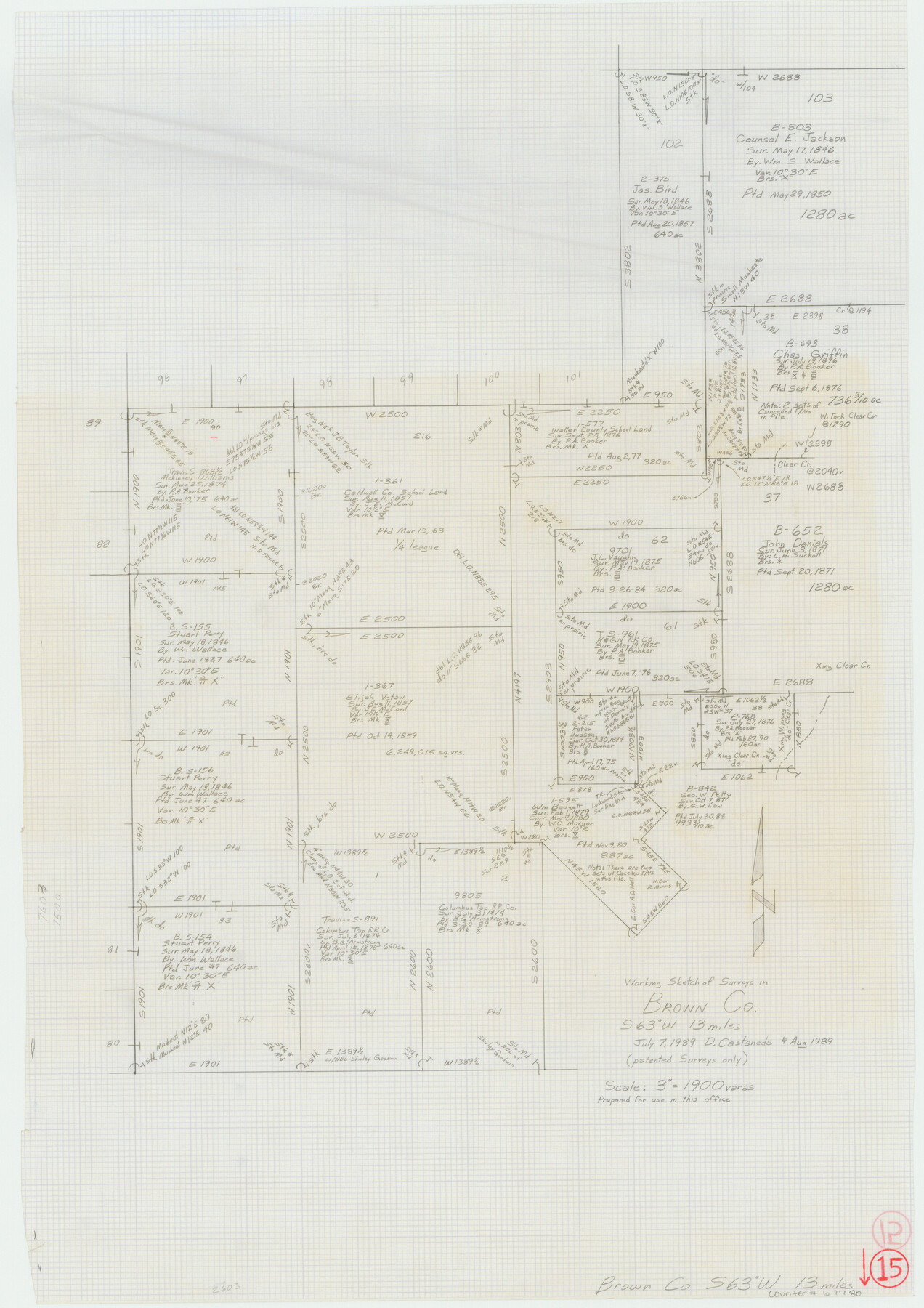 67780, Brown County Working Sketch 15, General Map Collection