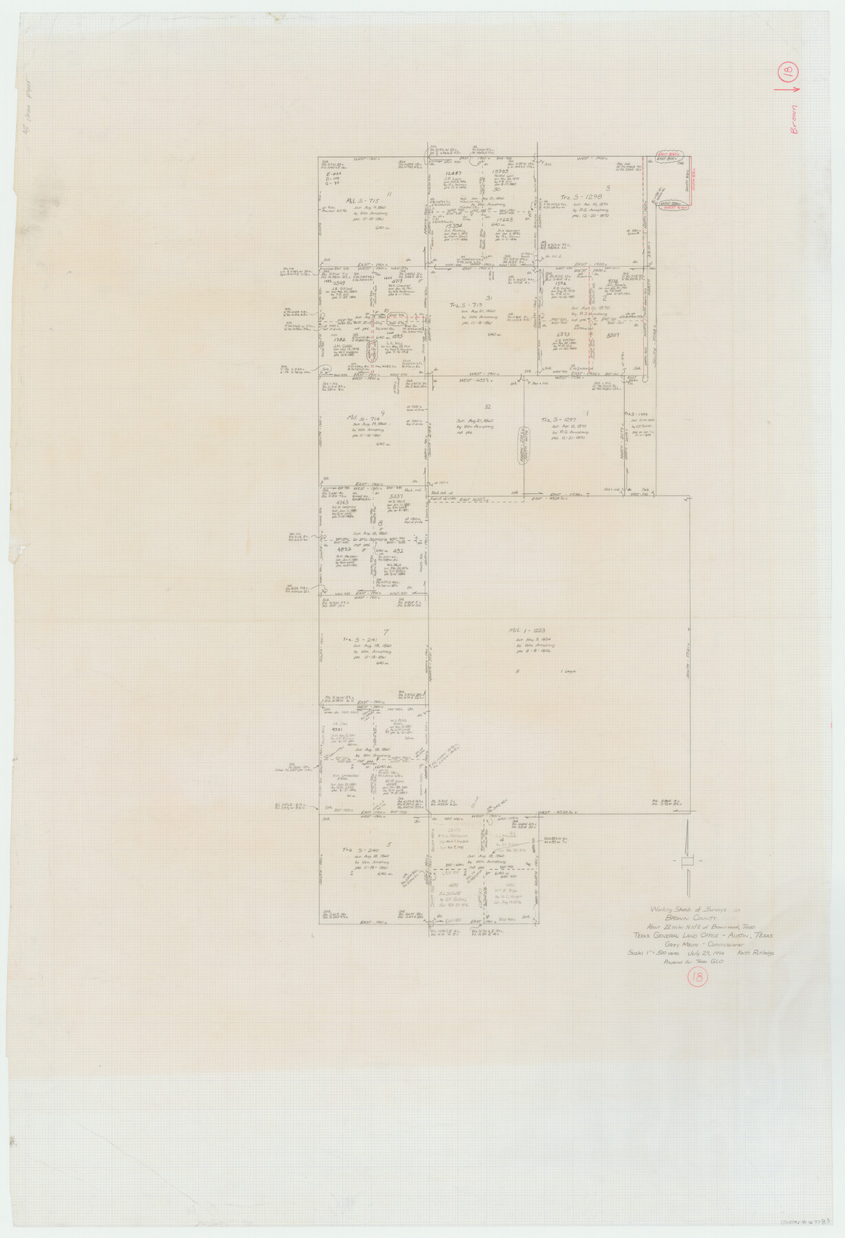 67783, Brown County Working Sketch 18, General Map Collection