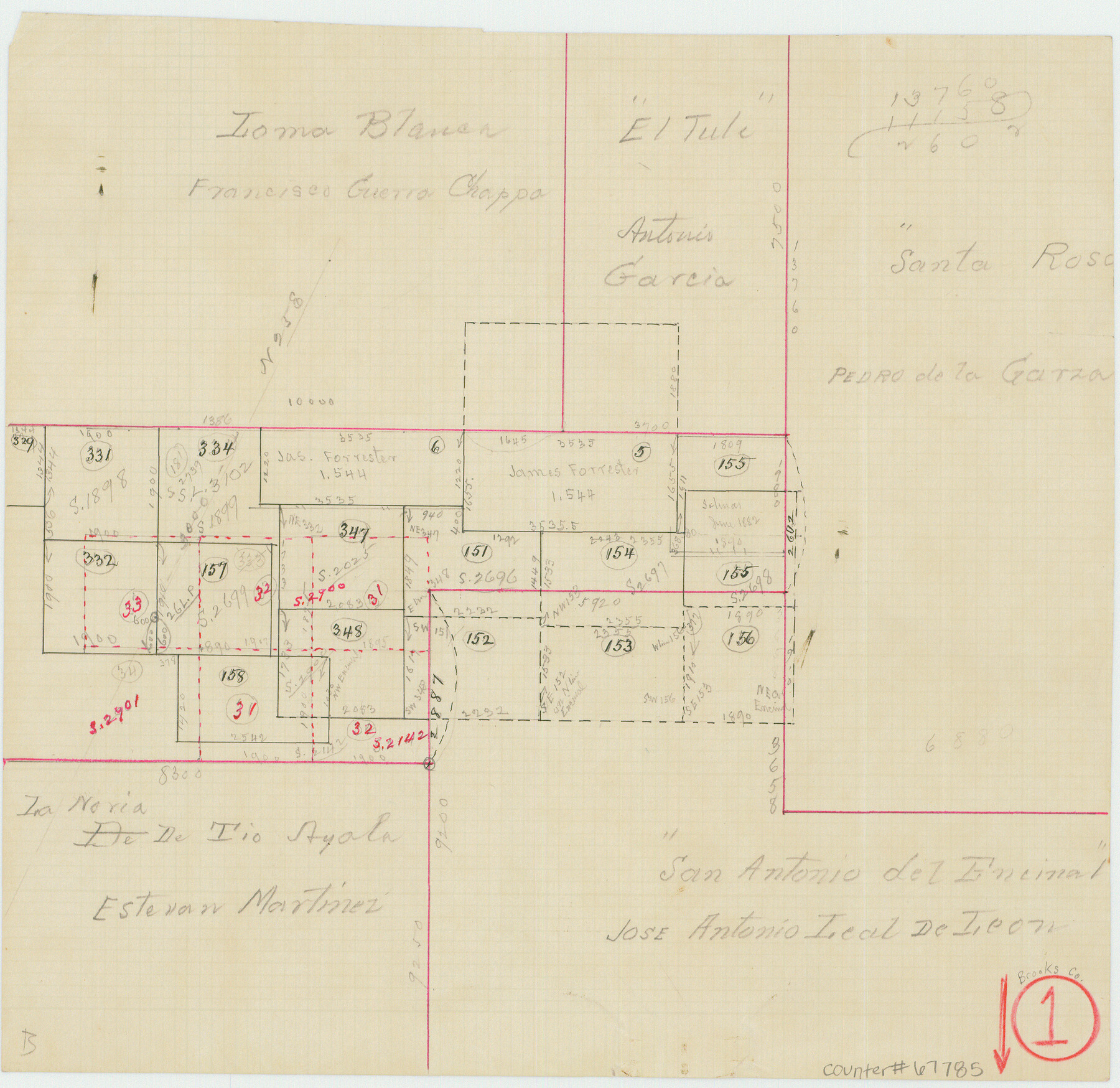 67785, Brooks County Working Sketch 1, General Map Collection