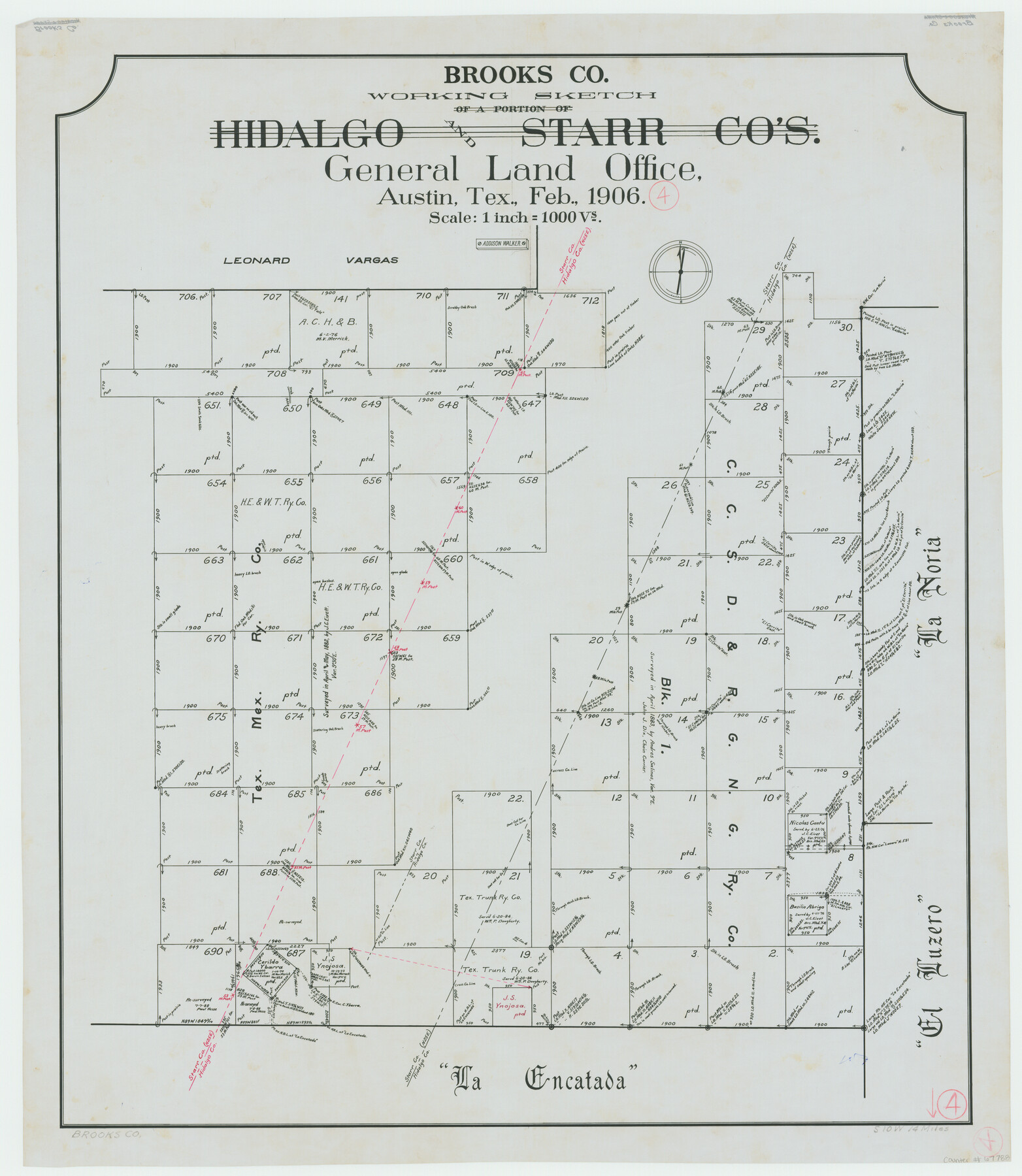 67788, Brooks County Working Sketch 4, General Map Collection