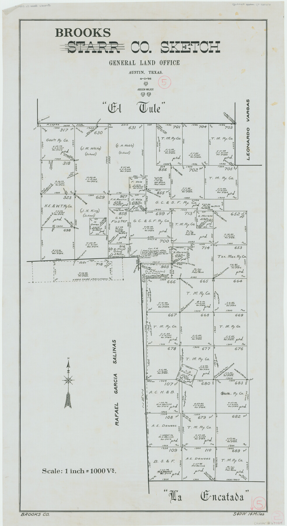 67789, Brooks County Working Sketch 5, General Map Collection