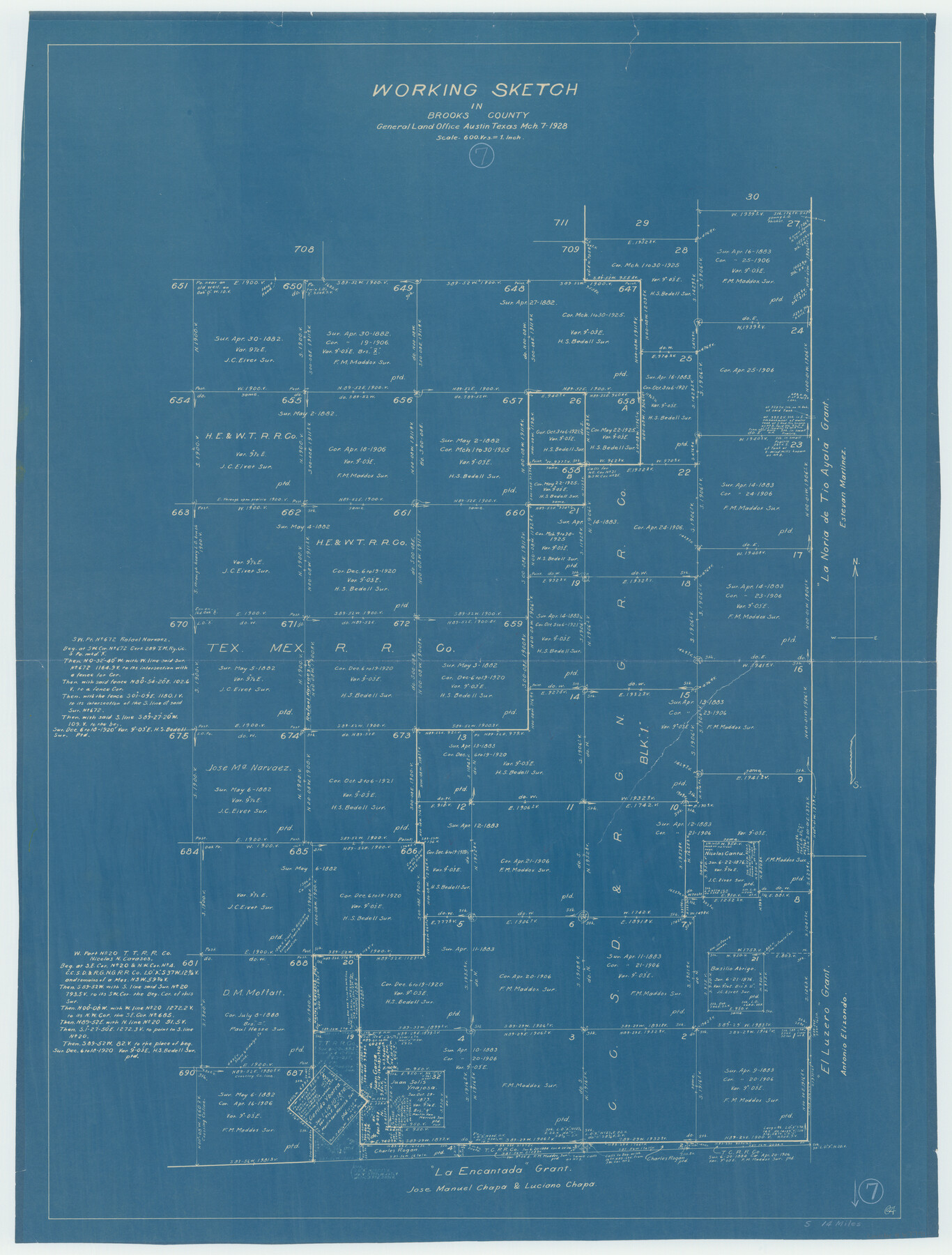 67791, Brooks County Working Sketch 7, General Map Collection