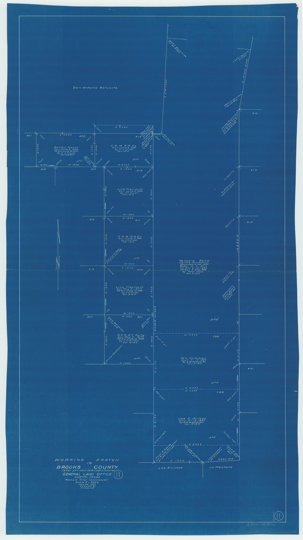 67795, Brooks County Working Sketch 11, General Map Collection