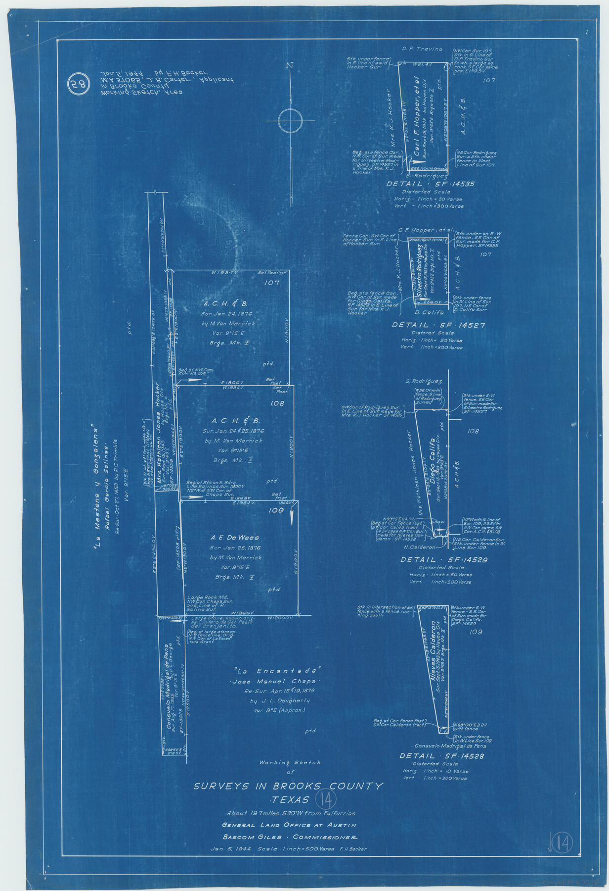 67798, Brooks County Working Sketch 14, General Map Collection