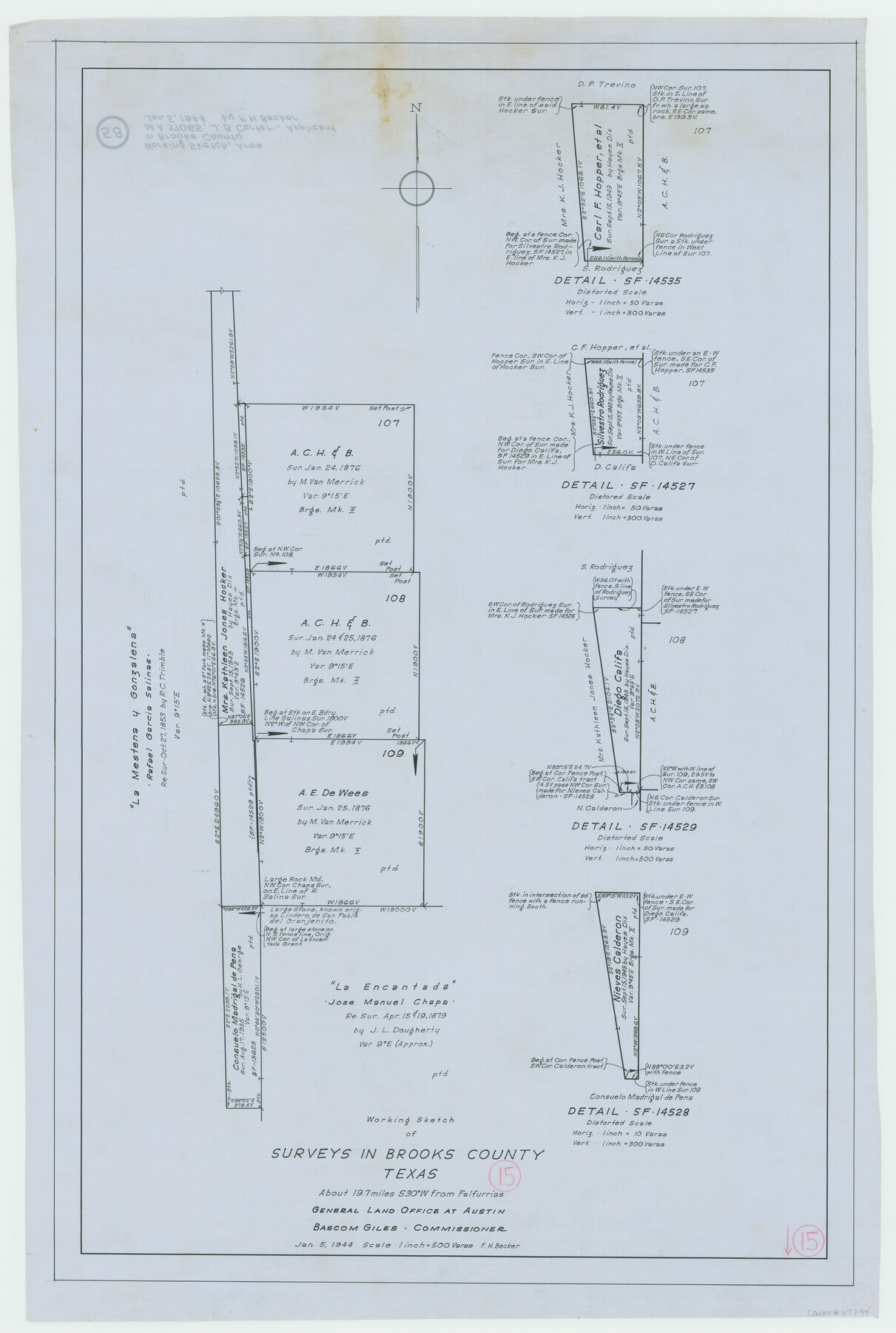 67799, Brooks County Working Sketch 15, General Map Collection