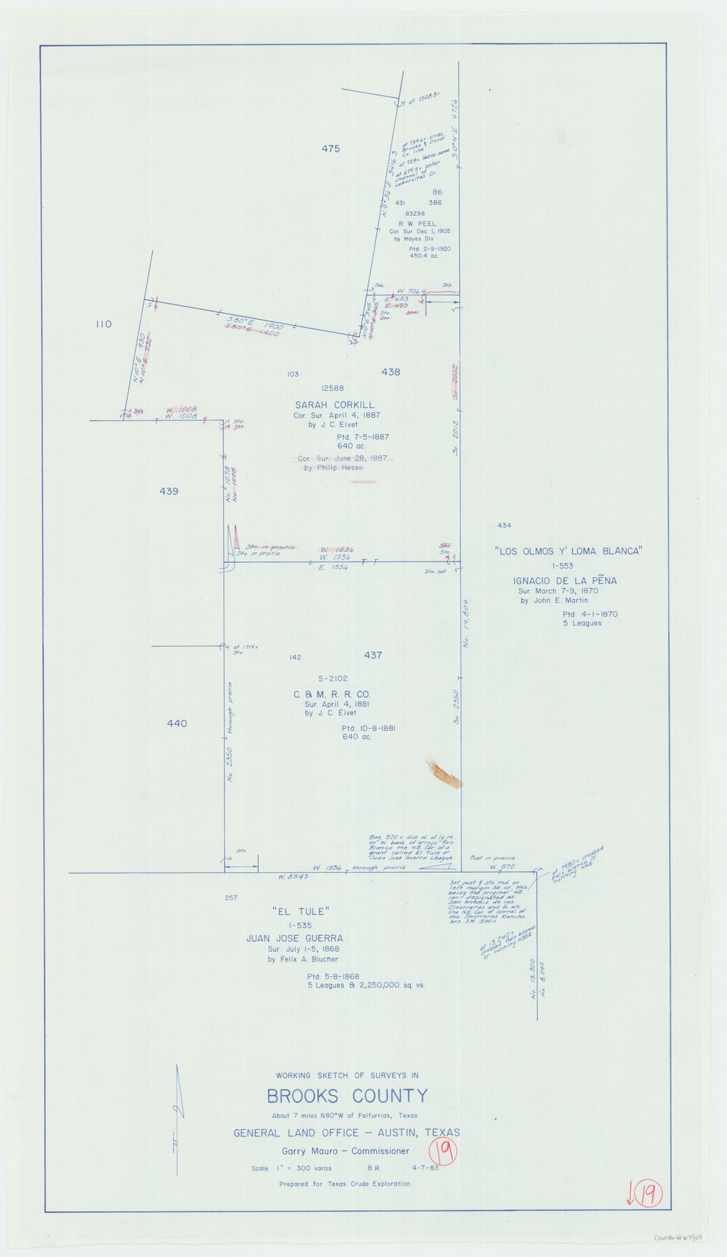 67803, Brooks County Working Sketch 19, General Map Collection