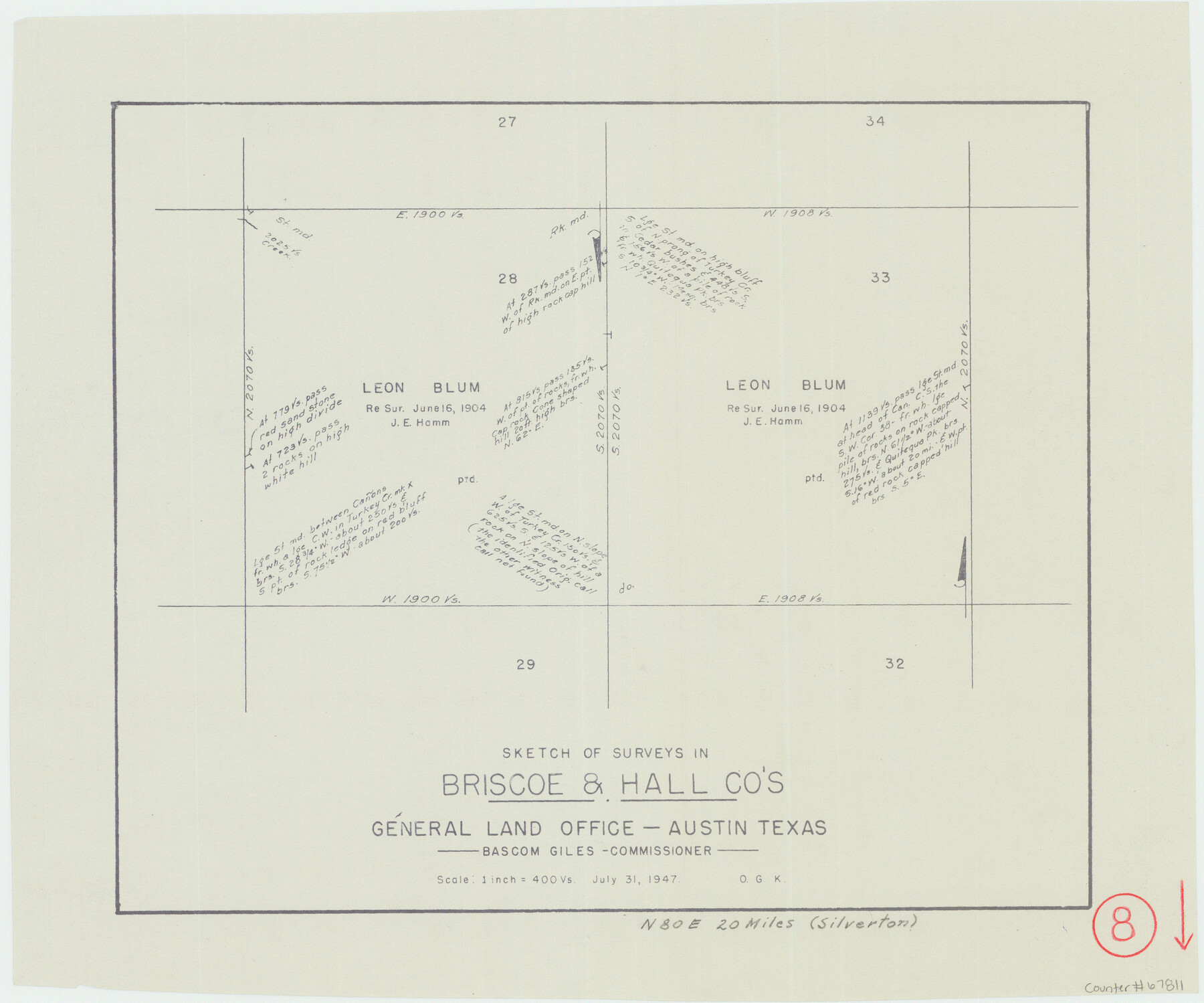 67811, Briscoe County Working Sketch 8, General Map Collection
