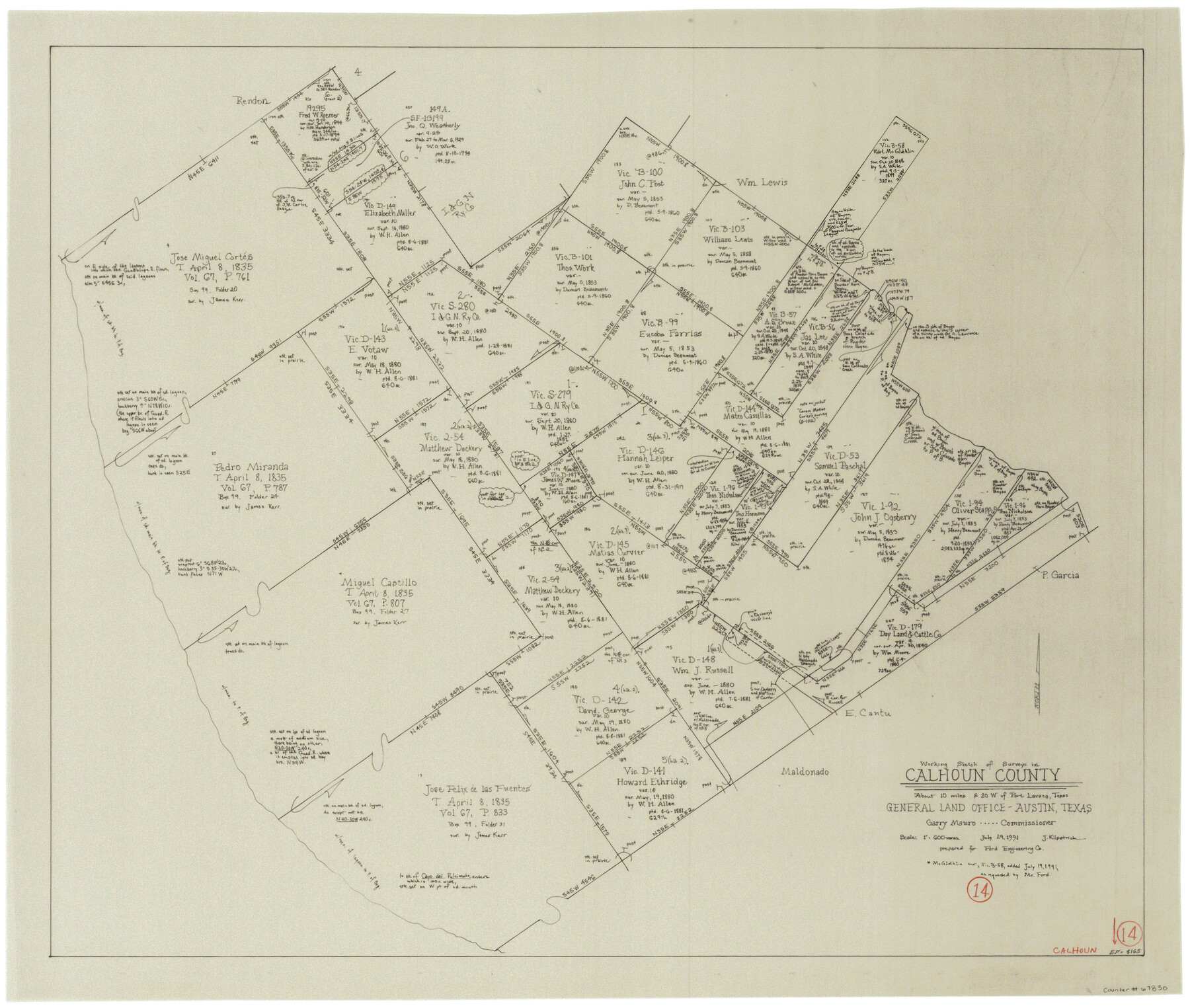 67830, Calhoun County Working Sketch 14, General Map Collection
