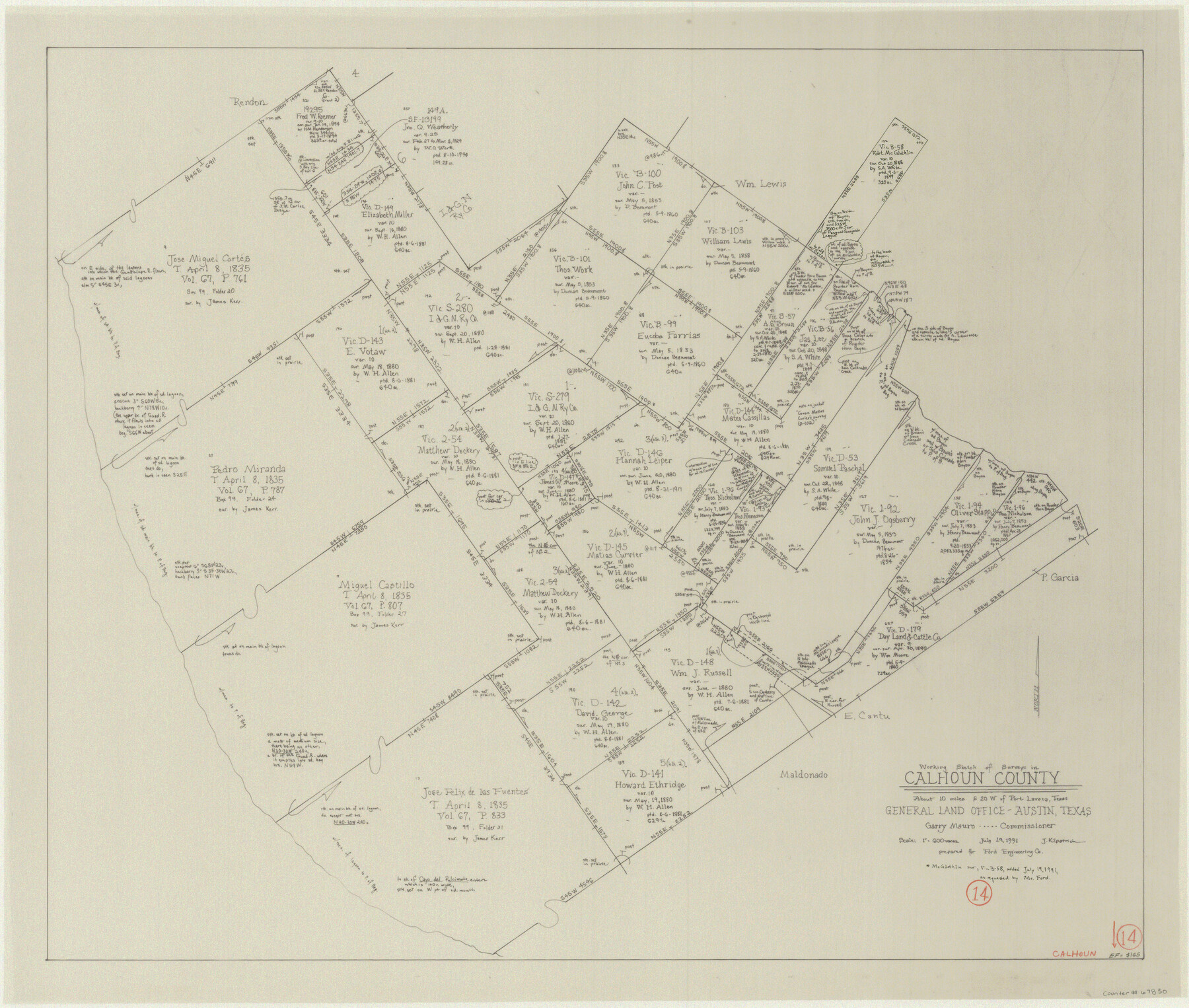 67830, Calhoun County Working Sketch 14, General Map Collection