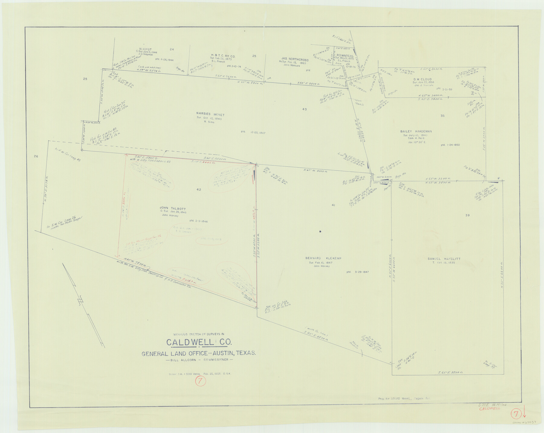 67837, Caldwell County Working Sketch 7, General Map Collection