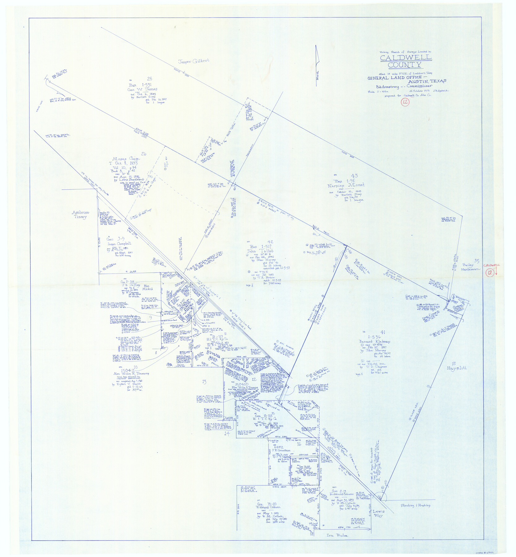 67842, Caldwell County Working Sketch 12, General Map Collection