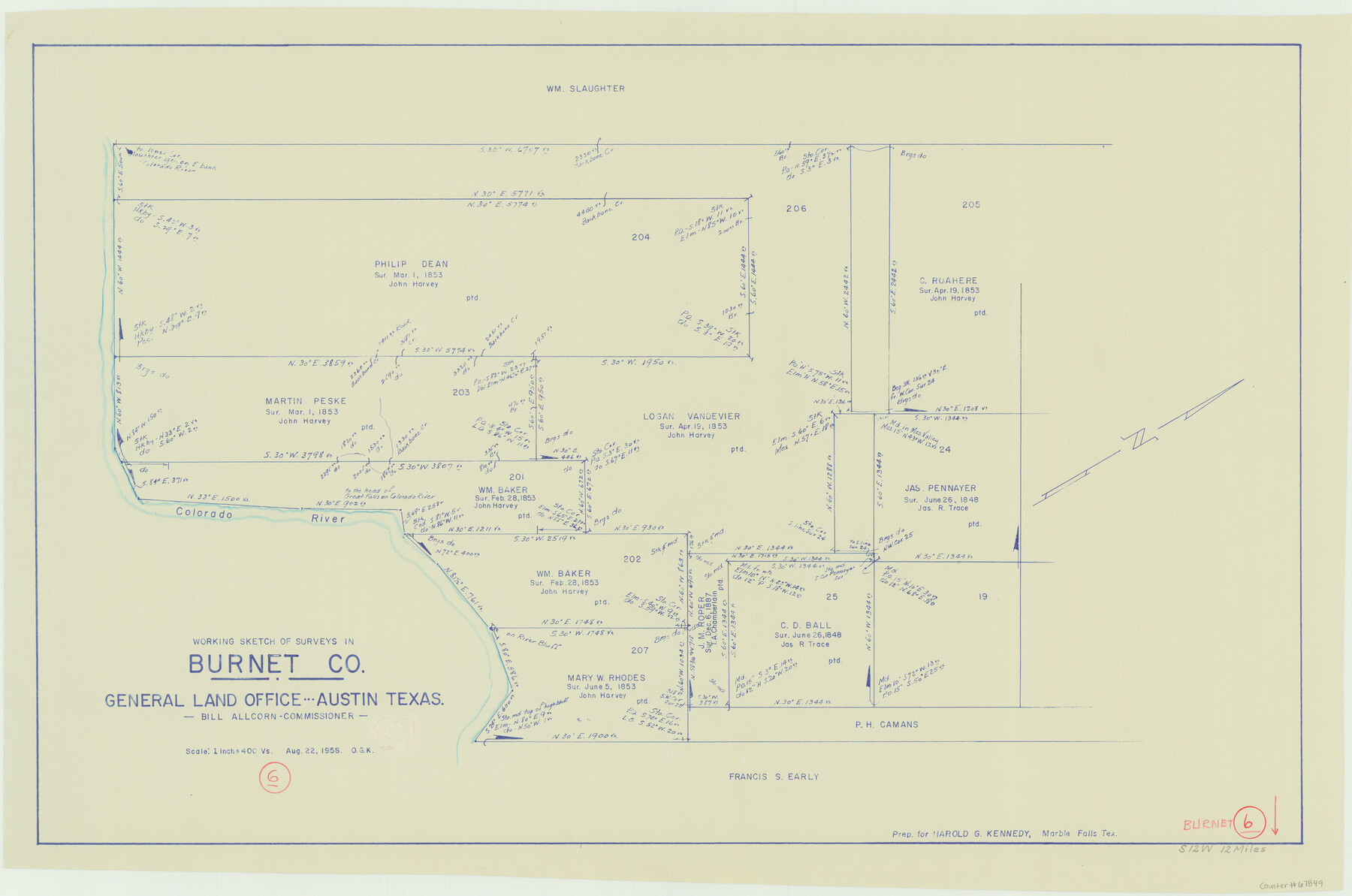 67849, Burnet County Working Sketch 6, General Map Collection