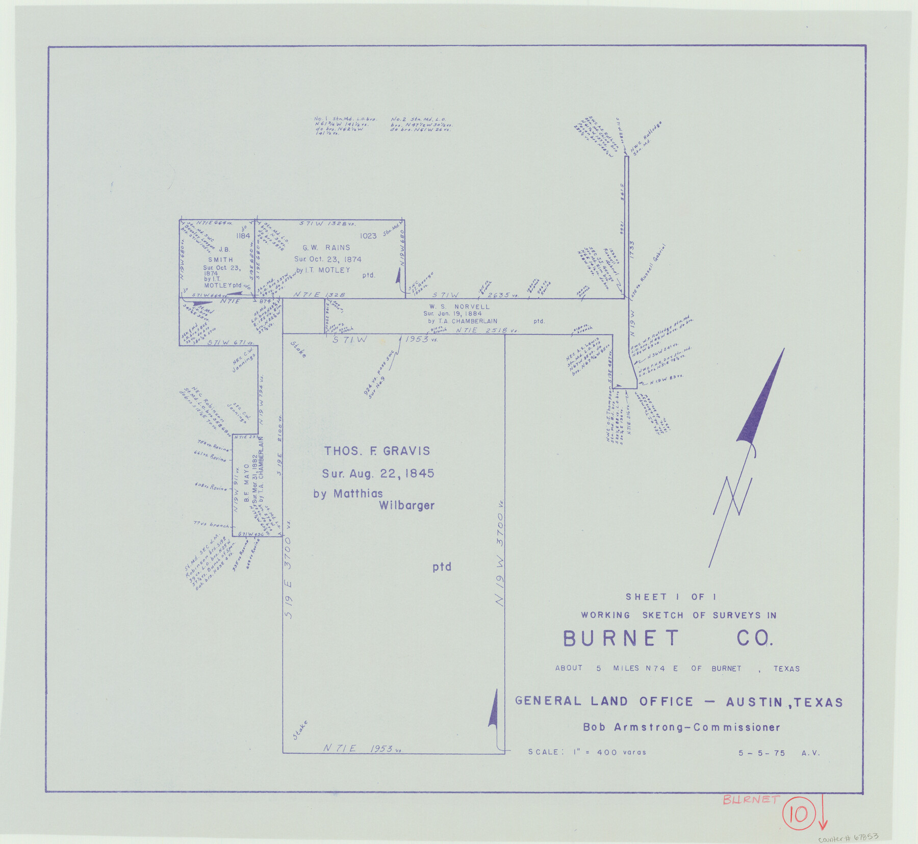 67853, Burnet County Working Sketch 10, General Map Collection