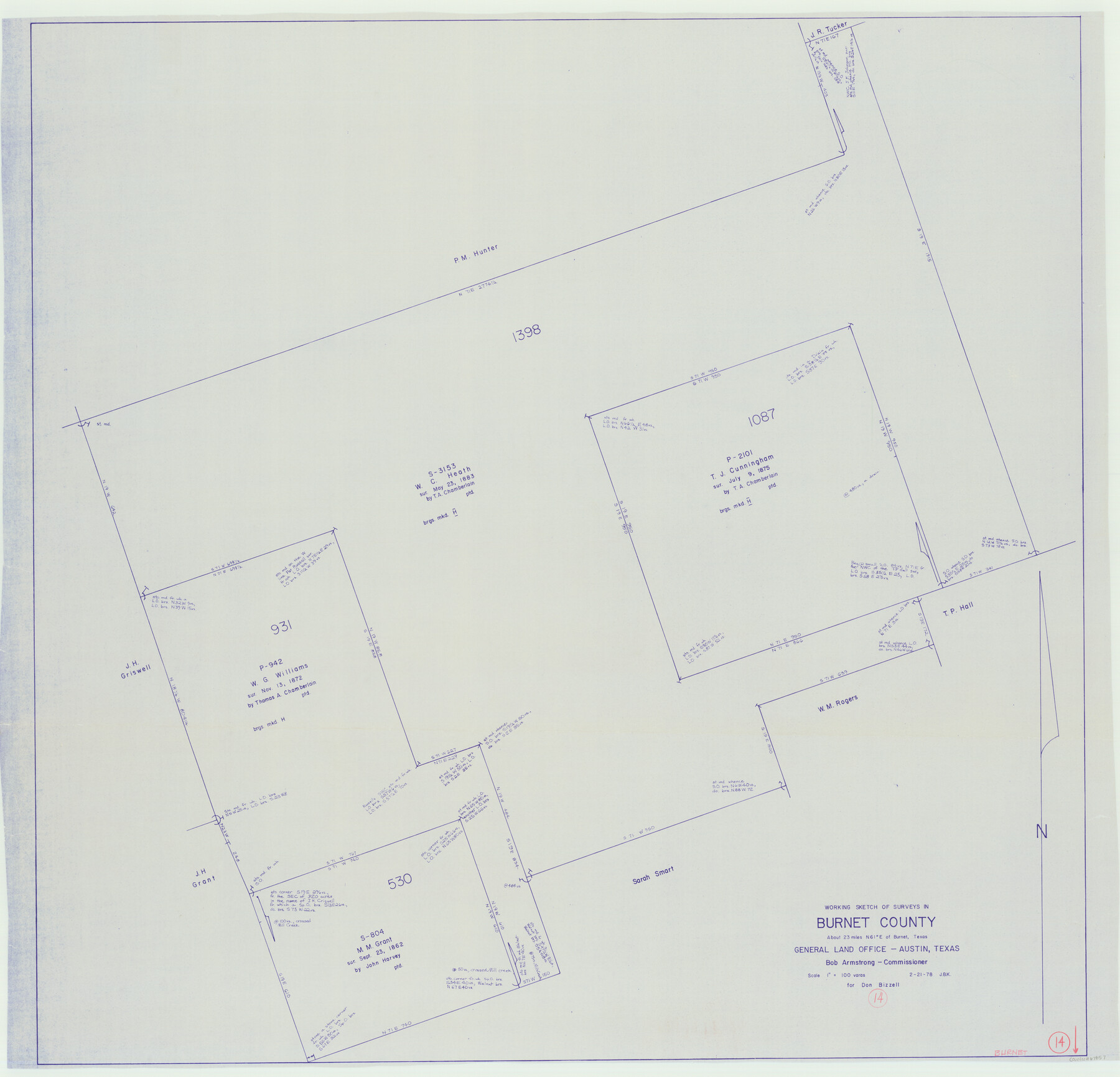 67857, Burnet County Working Sketch 14, General Map Collection