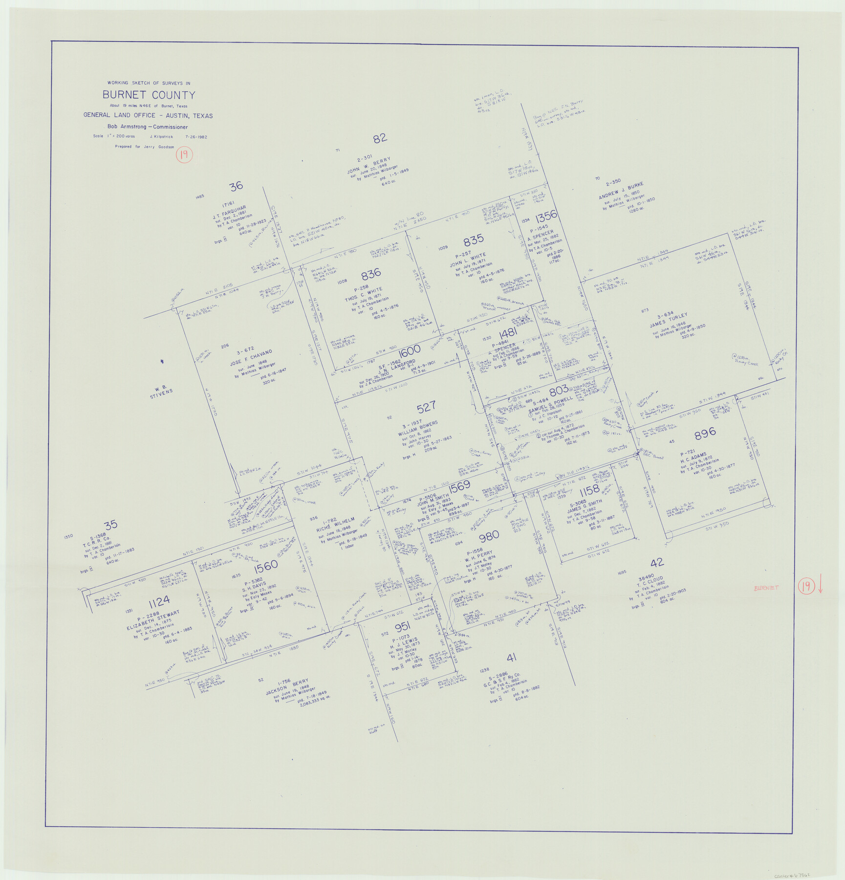 67862, Burnet County Working Sketch 19, General Map Collection