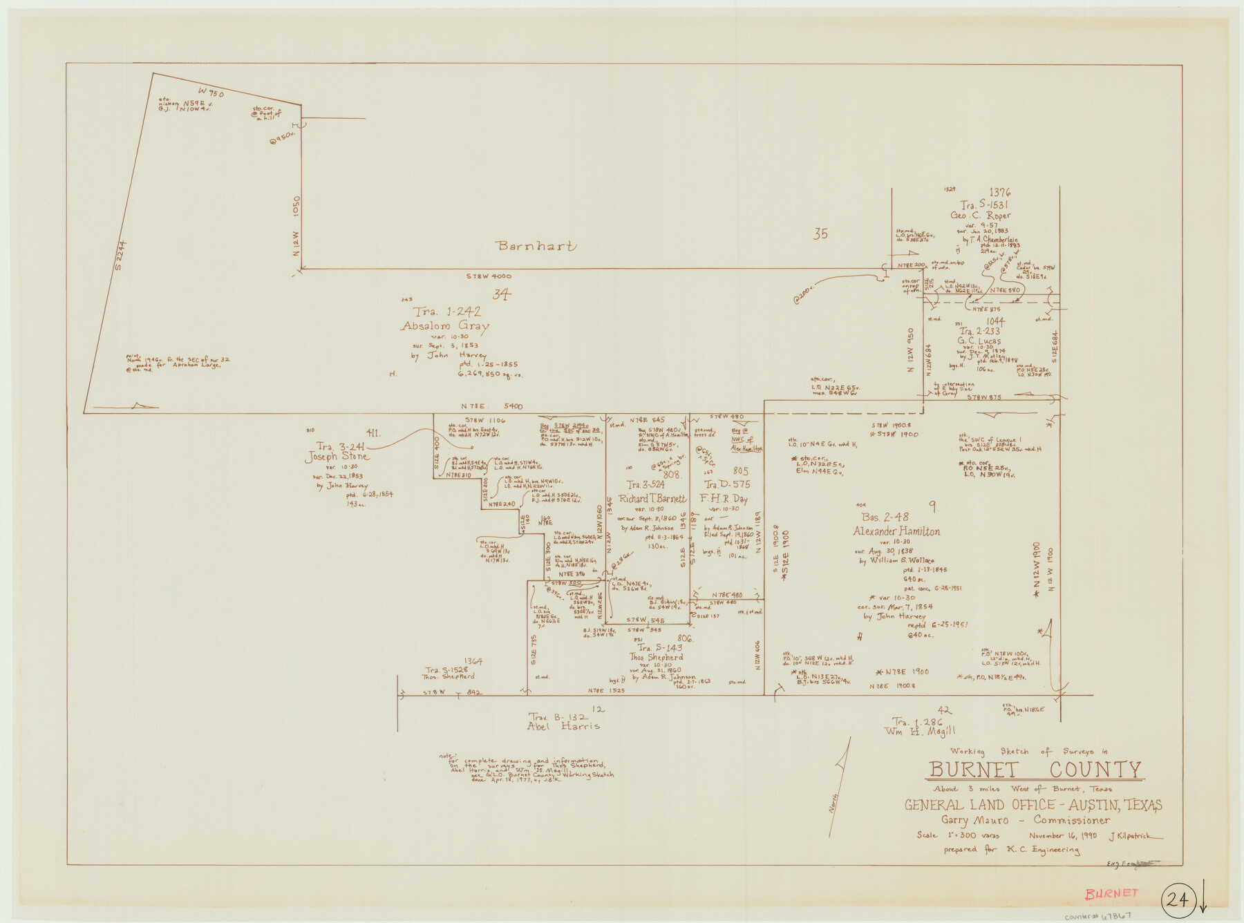 67867, Burnet County Working Sketch 24, General Map Collection