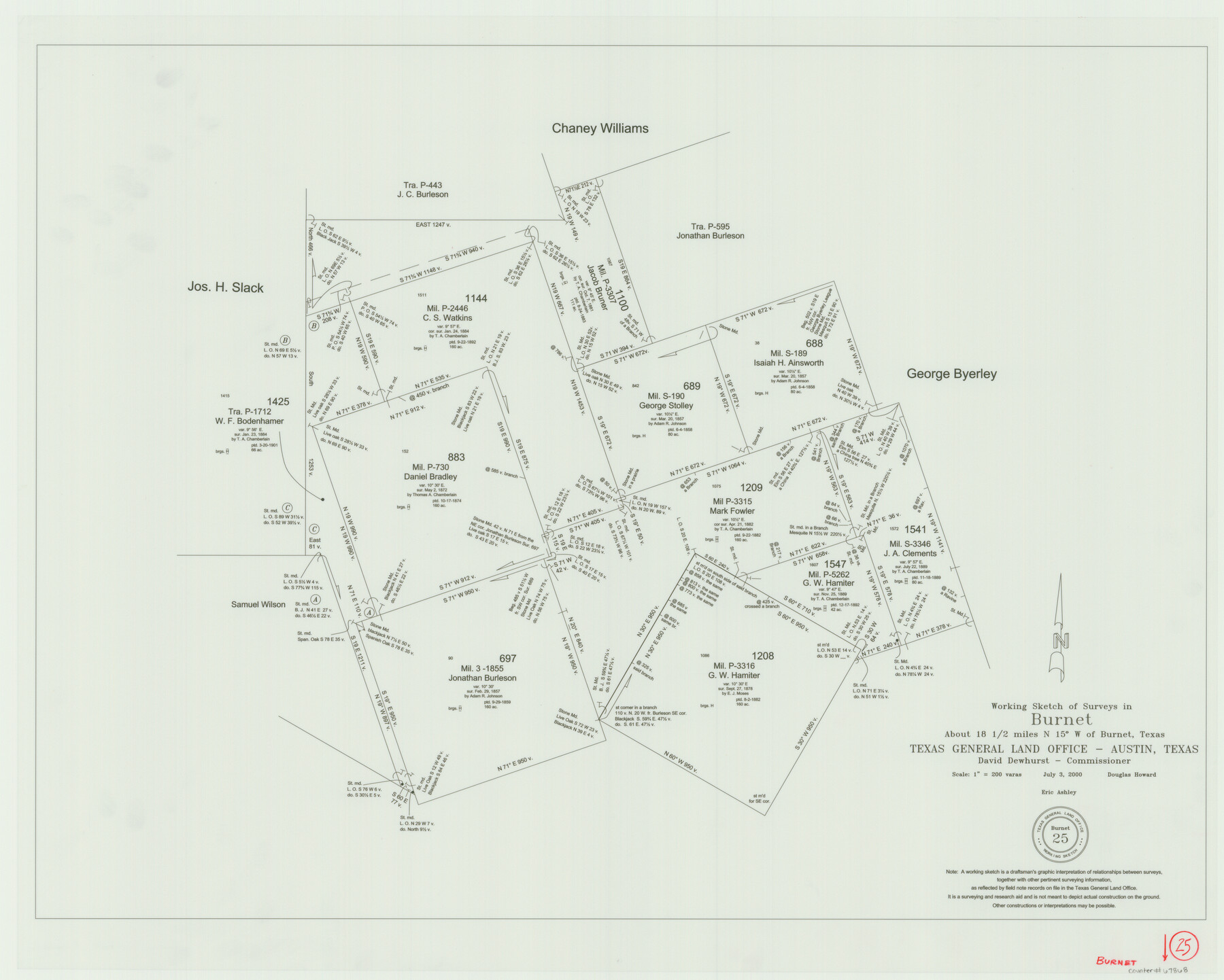 67868, Burnet County Working Sketch 25, General Map Collection