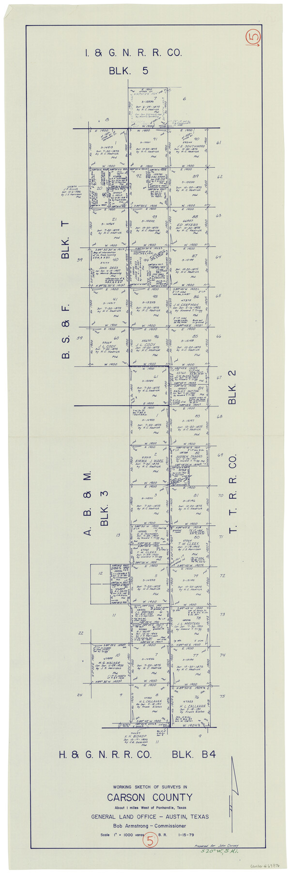 67876, Carson County Working Sketch 5, General Map Collection
