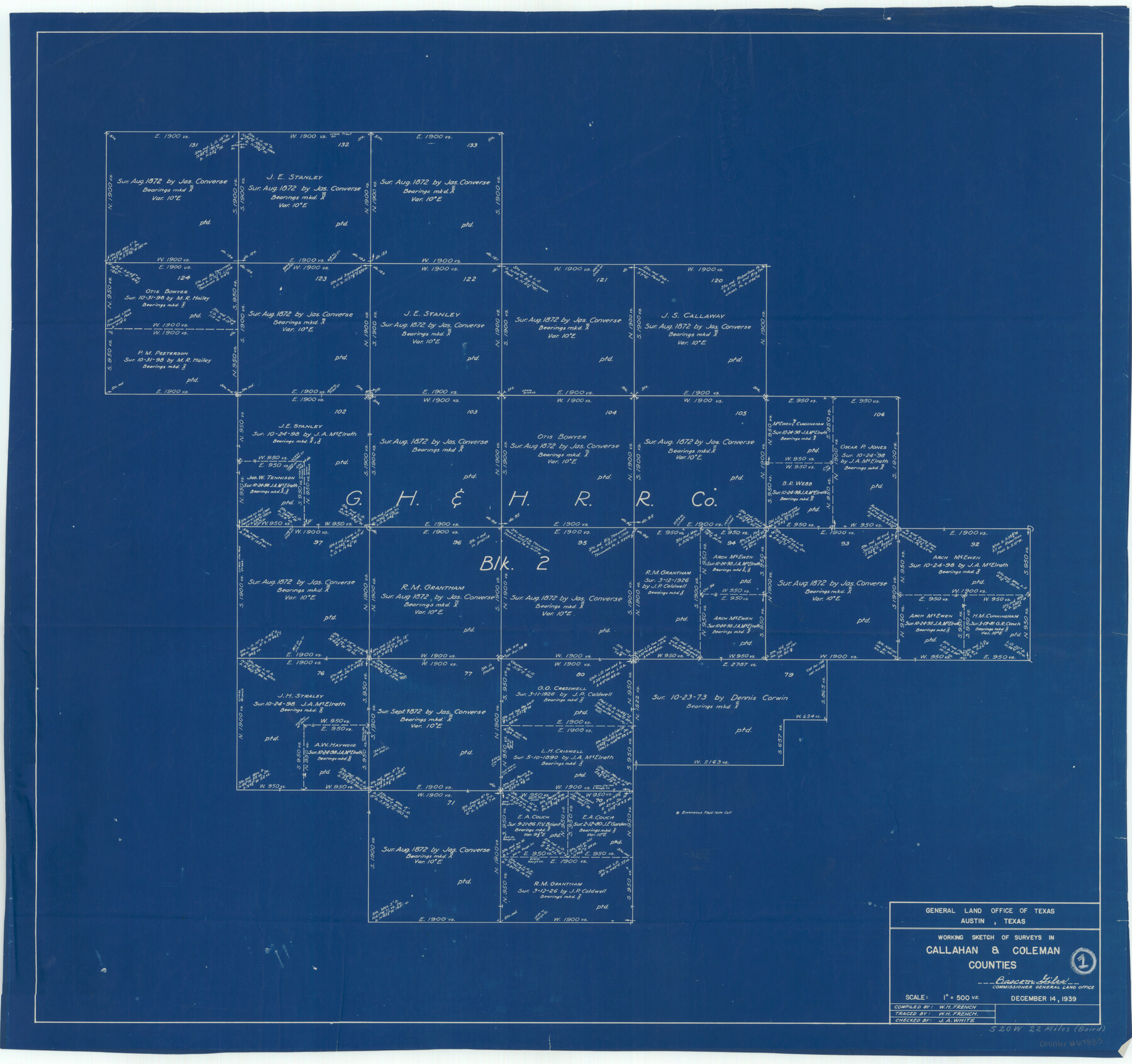 67883, Callahan County Working Sketch 1, General Map Collection