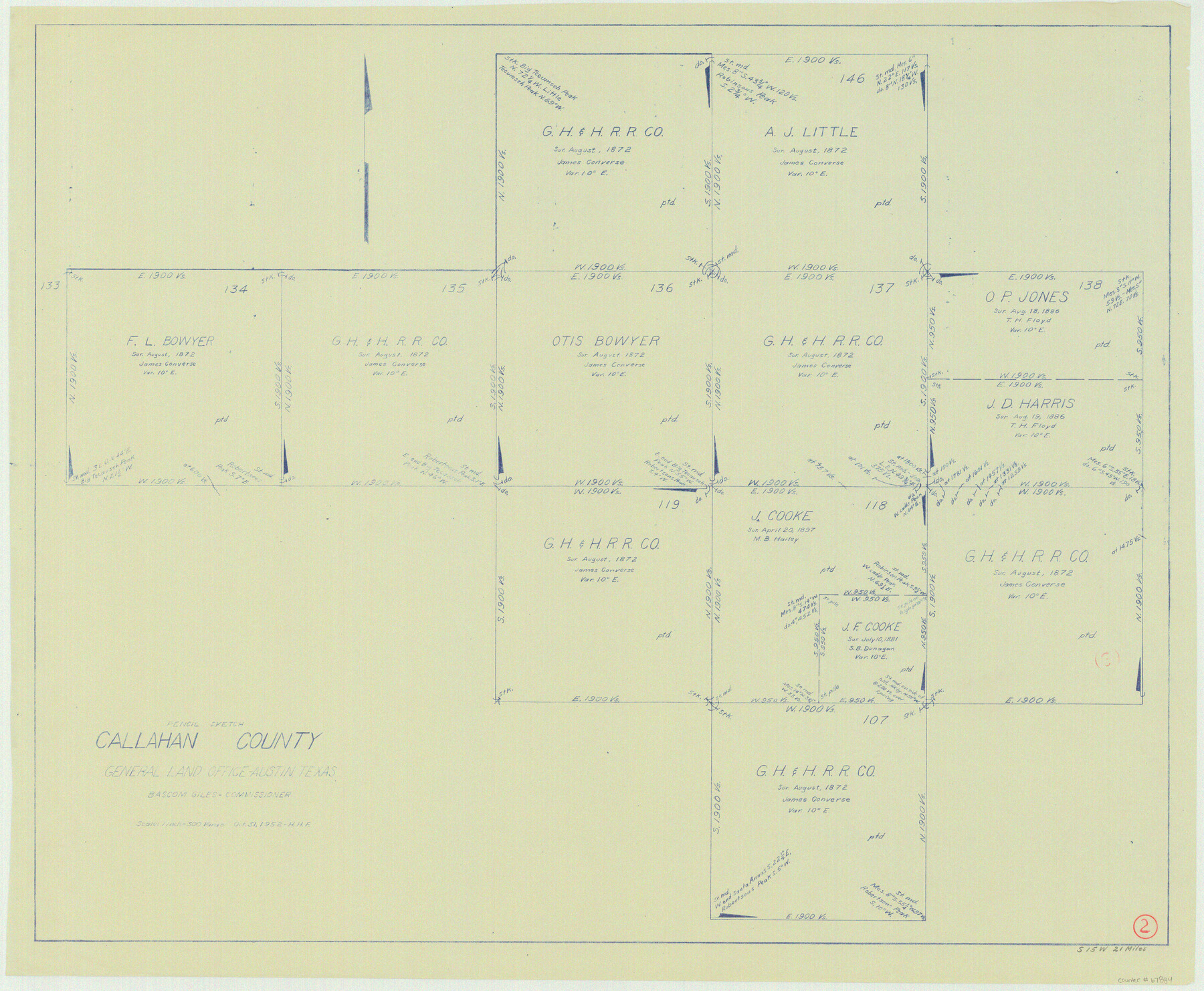 67884, Callahan County Working Sketch 2, General Map Collection