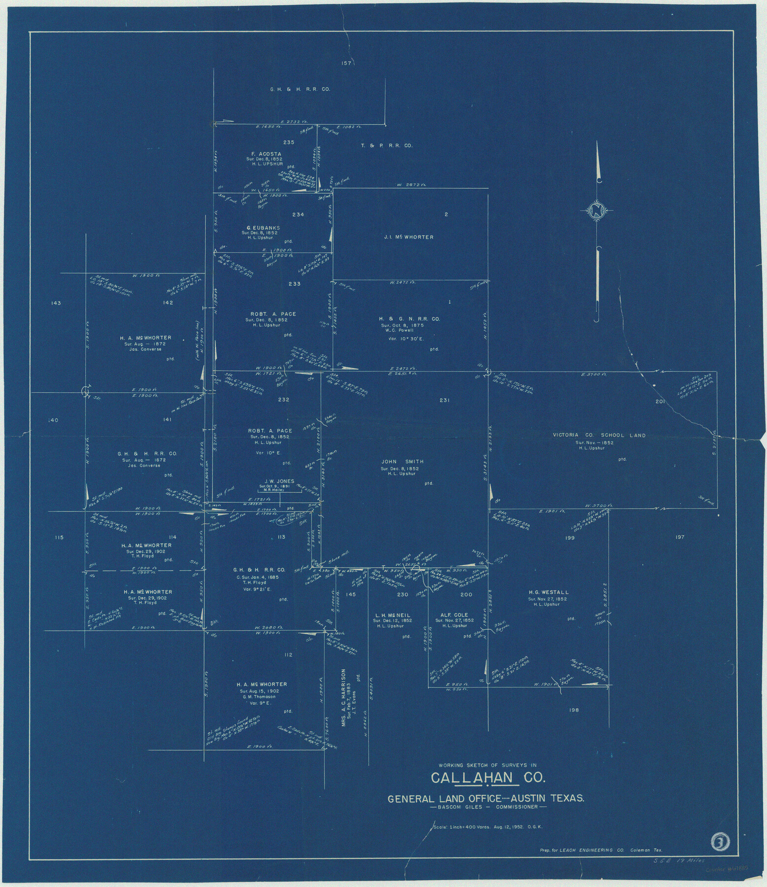 67885, Callahan County Working Sketch 3, General Map Collection