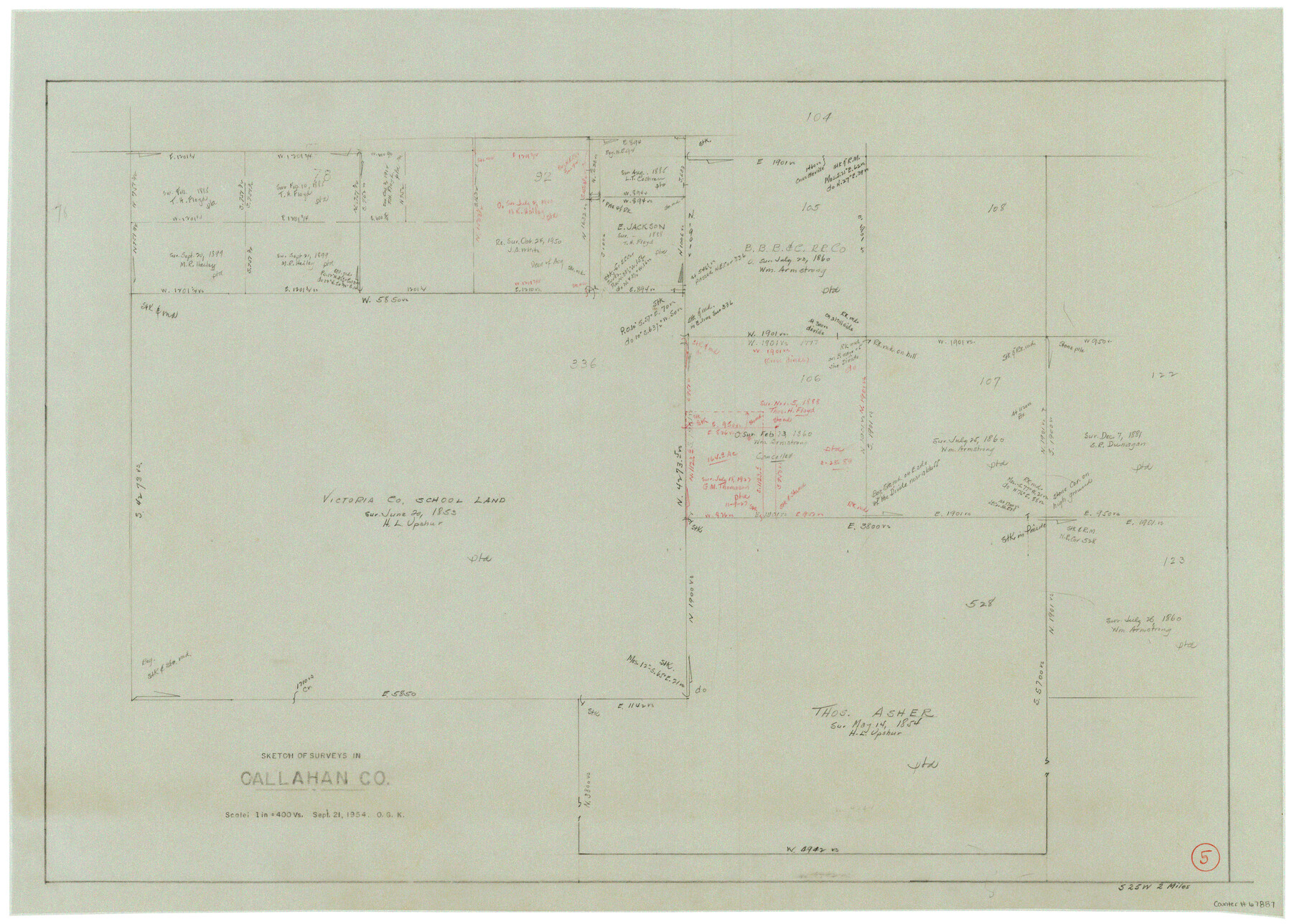 67887, Callahan County Working Sketch 5, General Map Collection
