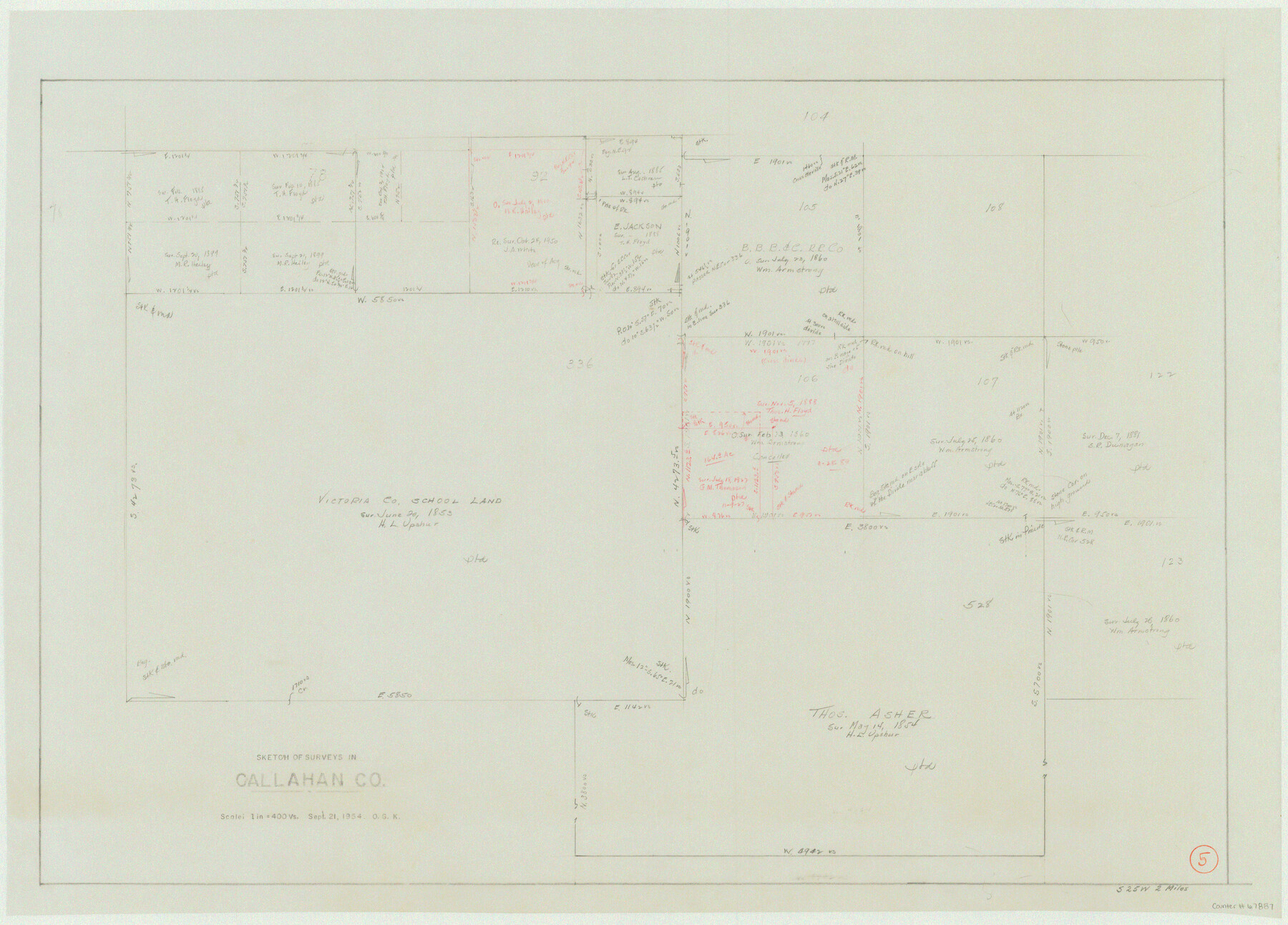 67887, Callahan County Working Sketch 5, General Map Collection