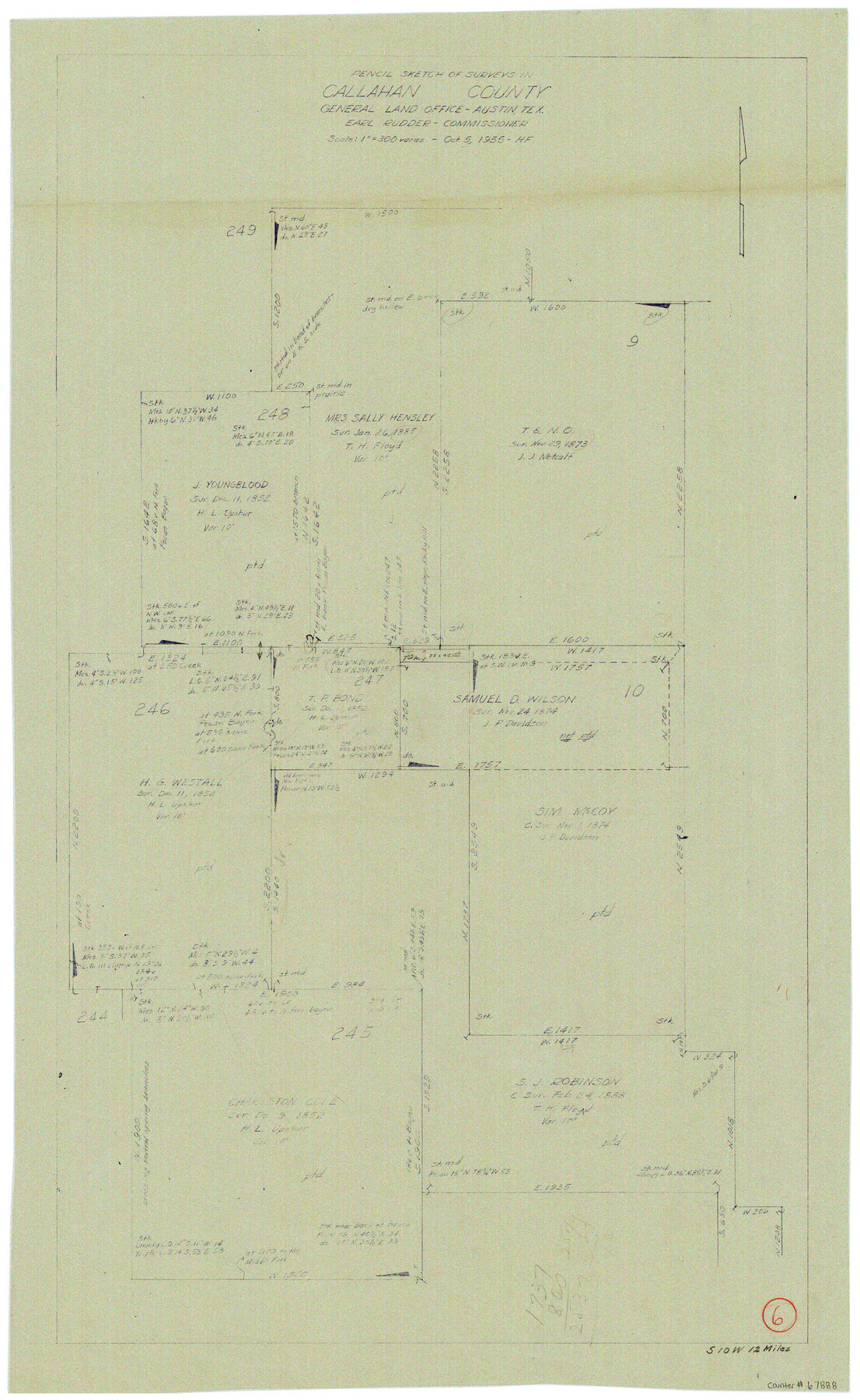 67888, Callahan County Working Sketch 6, General Map Collection
