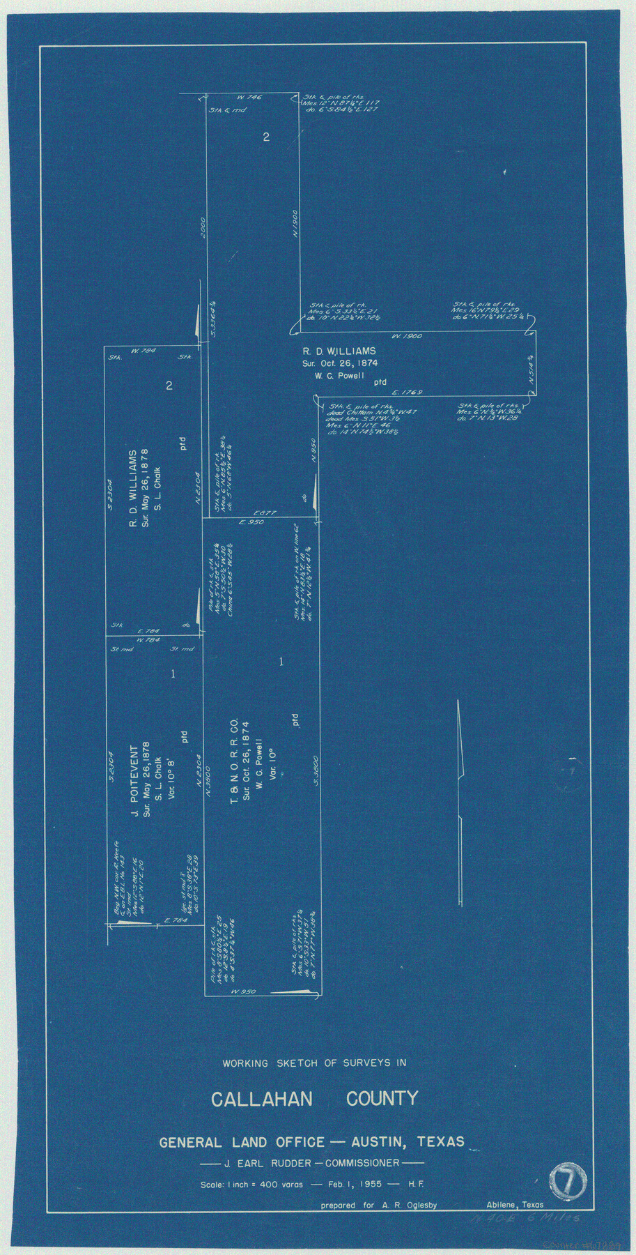 67889, Callahan County Working Sketch 7, General Map Collection