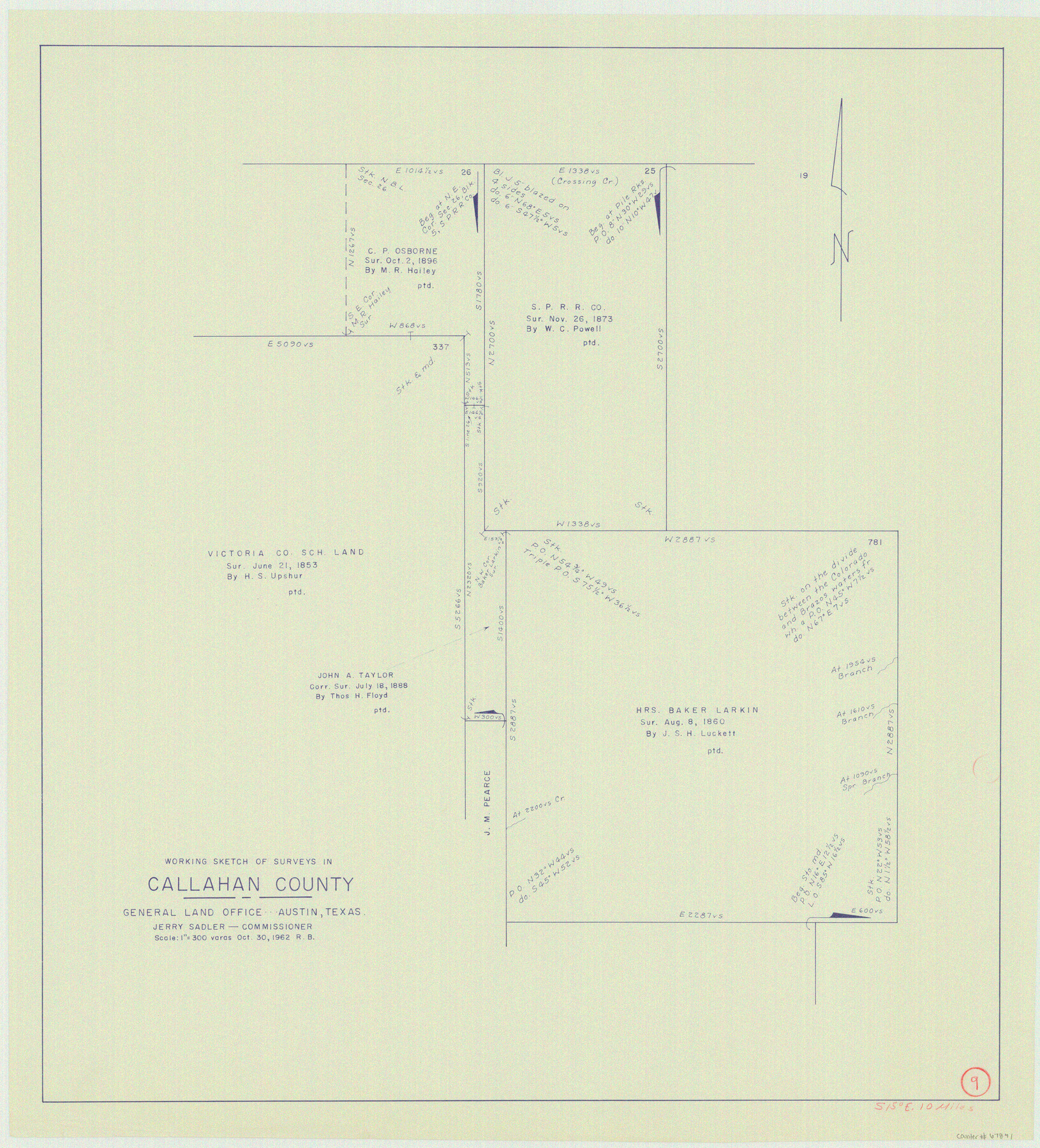 67891, Callahan County Working Sketch 9, General Map Collection