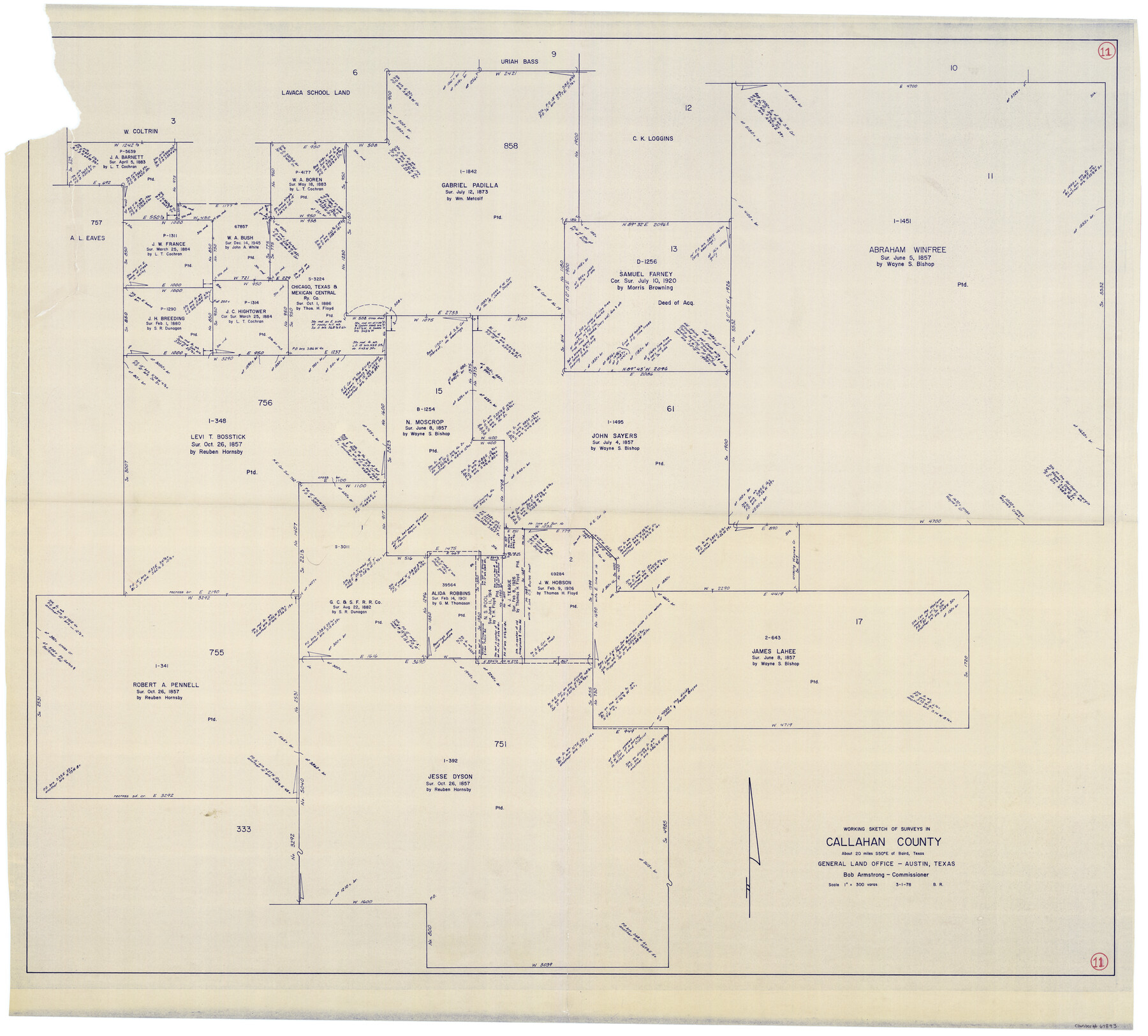 67893, Callahan County Working Sketch 11, General Map Collection
