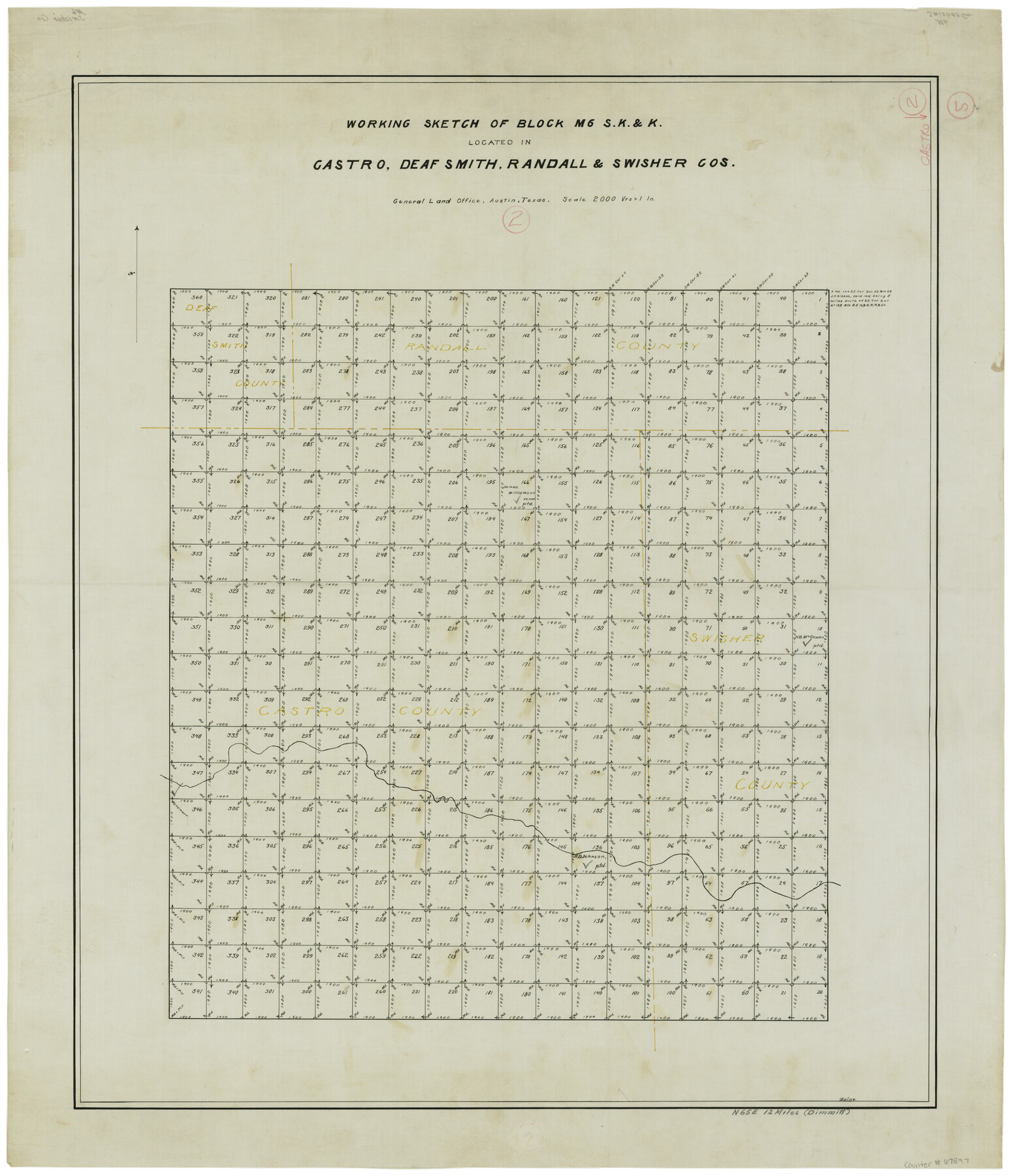 67897, Castro County Working Sketch 2, General Map Collection
