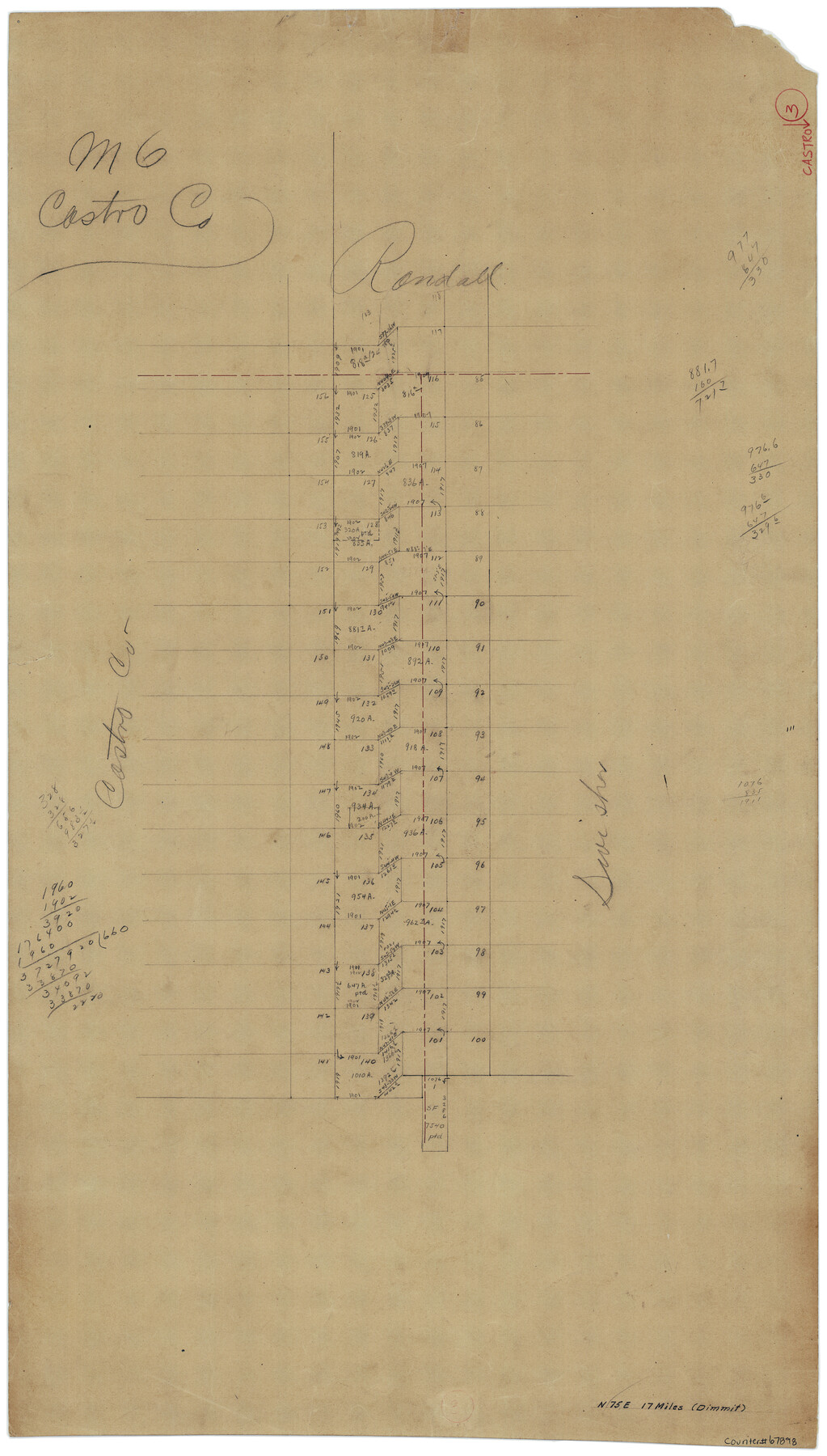 67898, Castro County Working Sketch 3, General Map Collection
