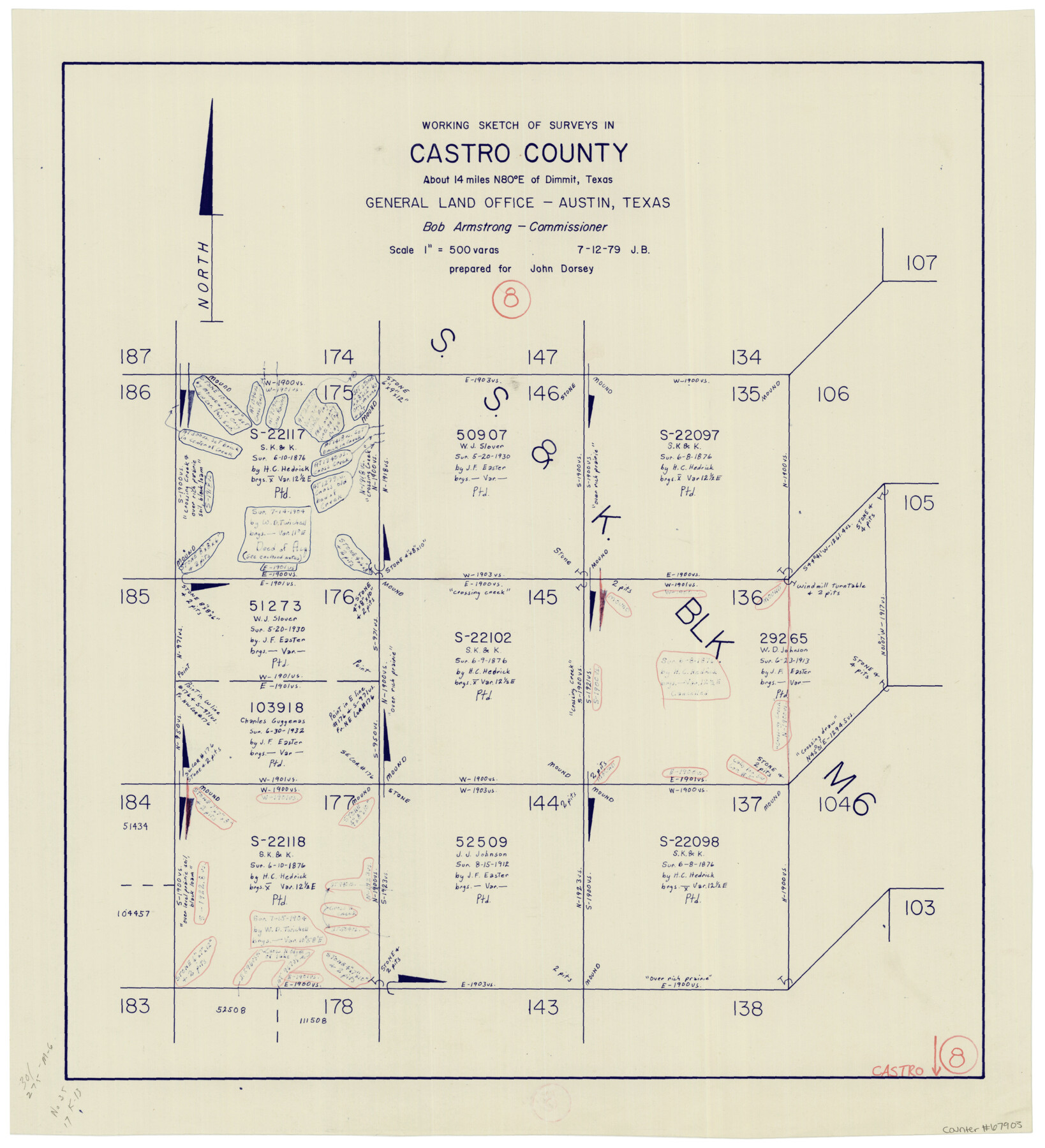 67903, Castro County Working Sketch 8, General Map Collection
