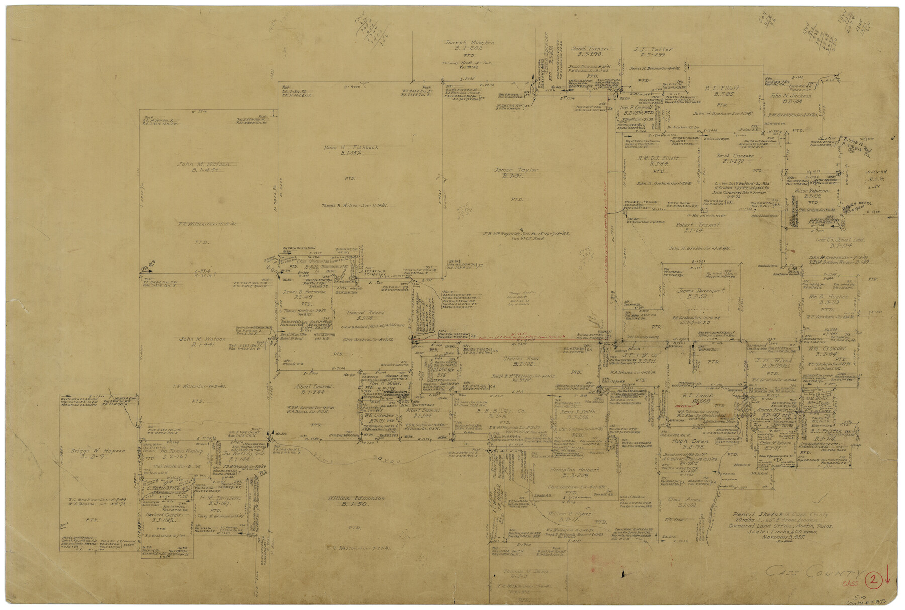 67905, Cass County Working Sketch 2, General Map Collection
