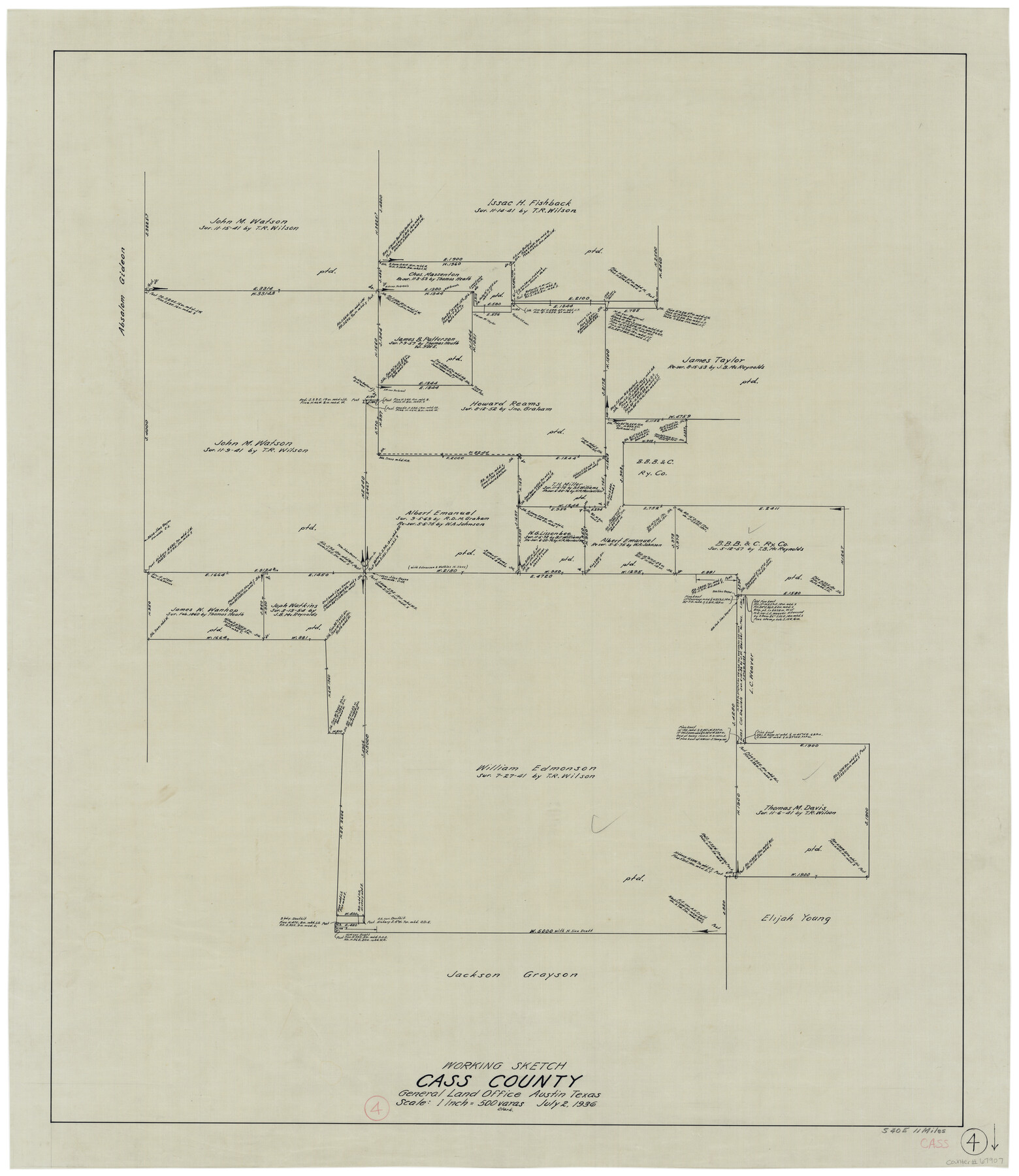 67907, Cass County Working Sketch 4, General Map Collection
