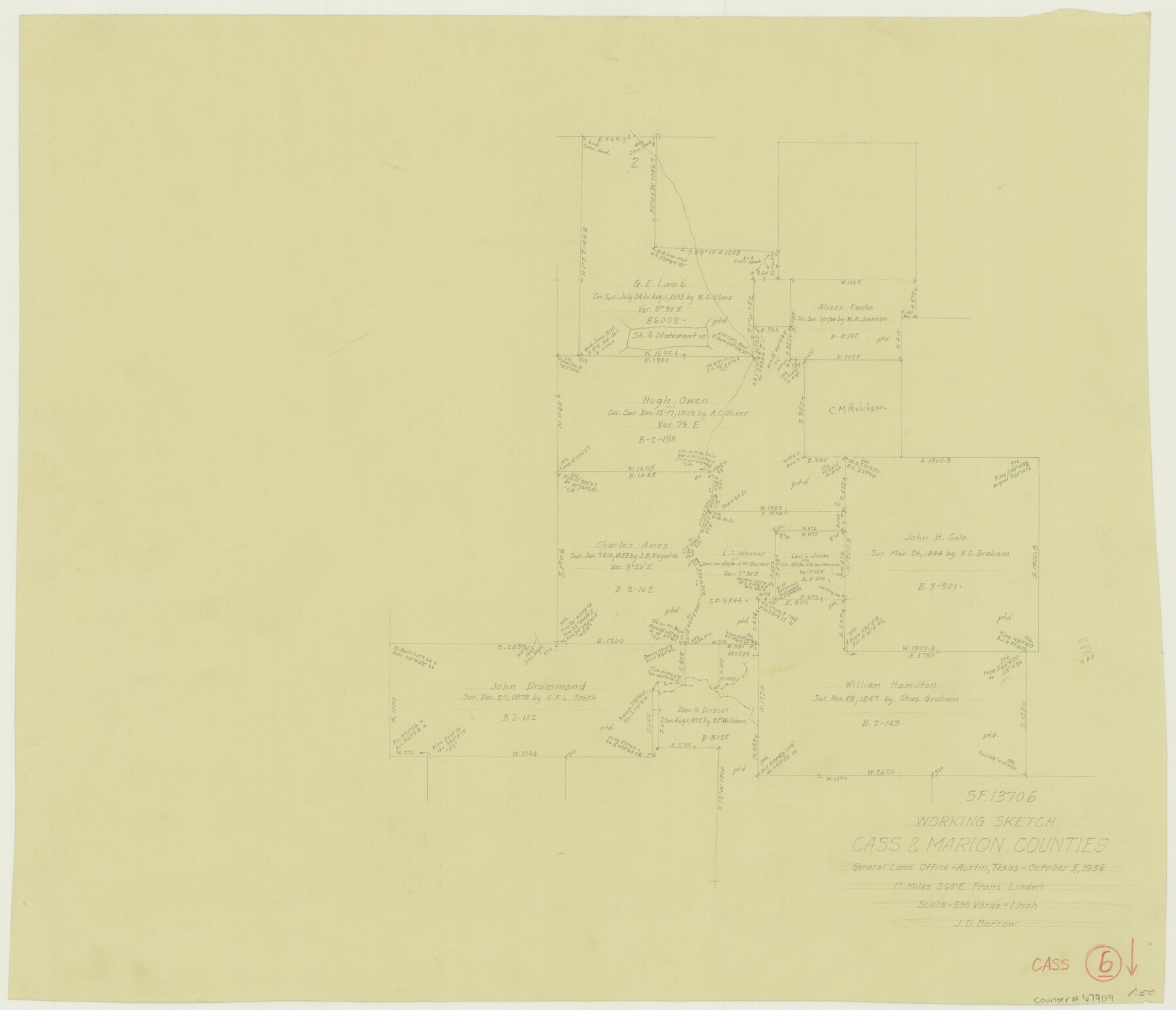 67909, Cass County Working Sketch 6, General Map Collection
