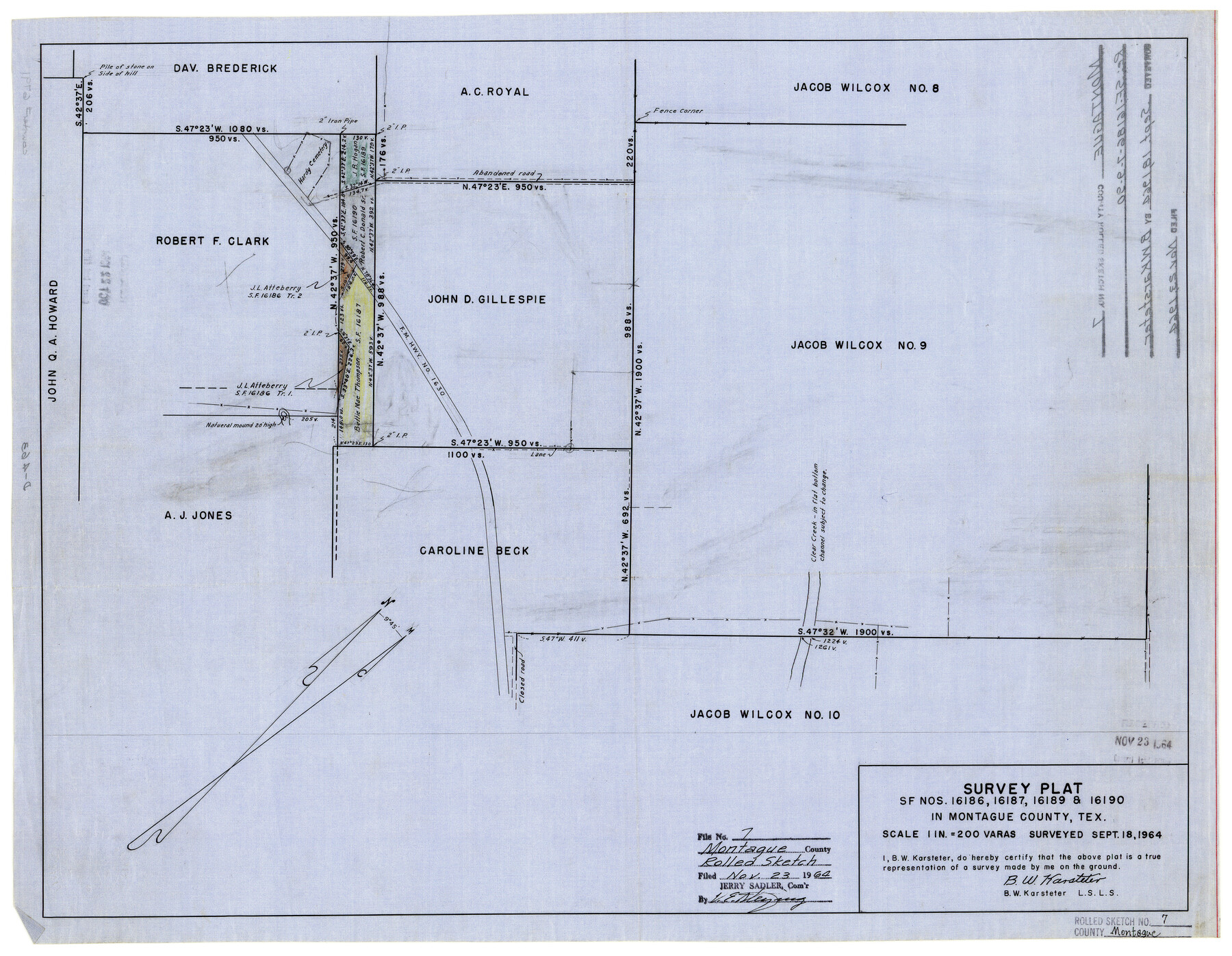 6791, Montague County Rolled Sketch 7, General Map Collection
