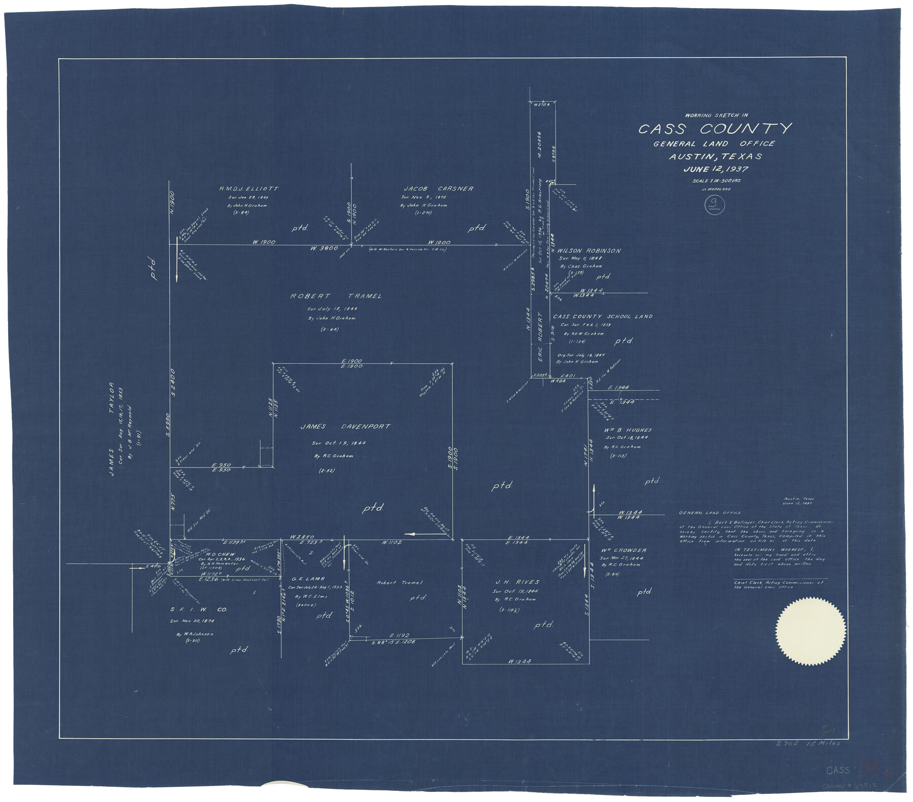 67912, Cass County Working Sketch 9, General Map Collection
